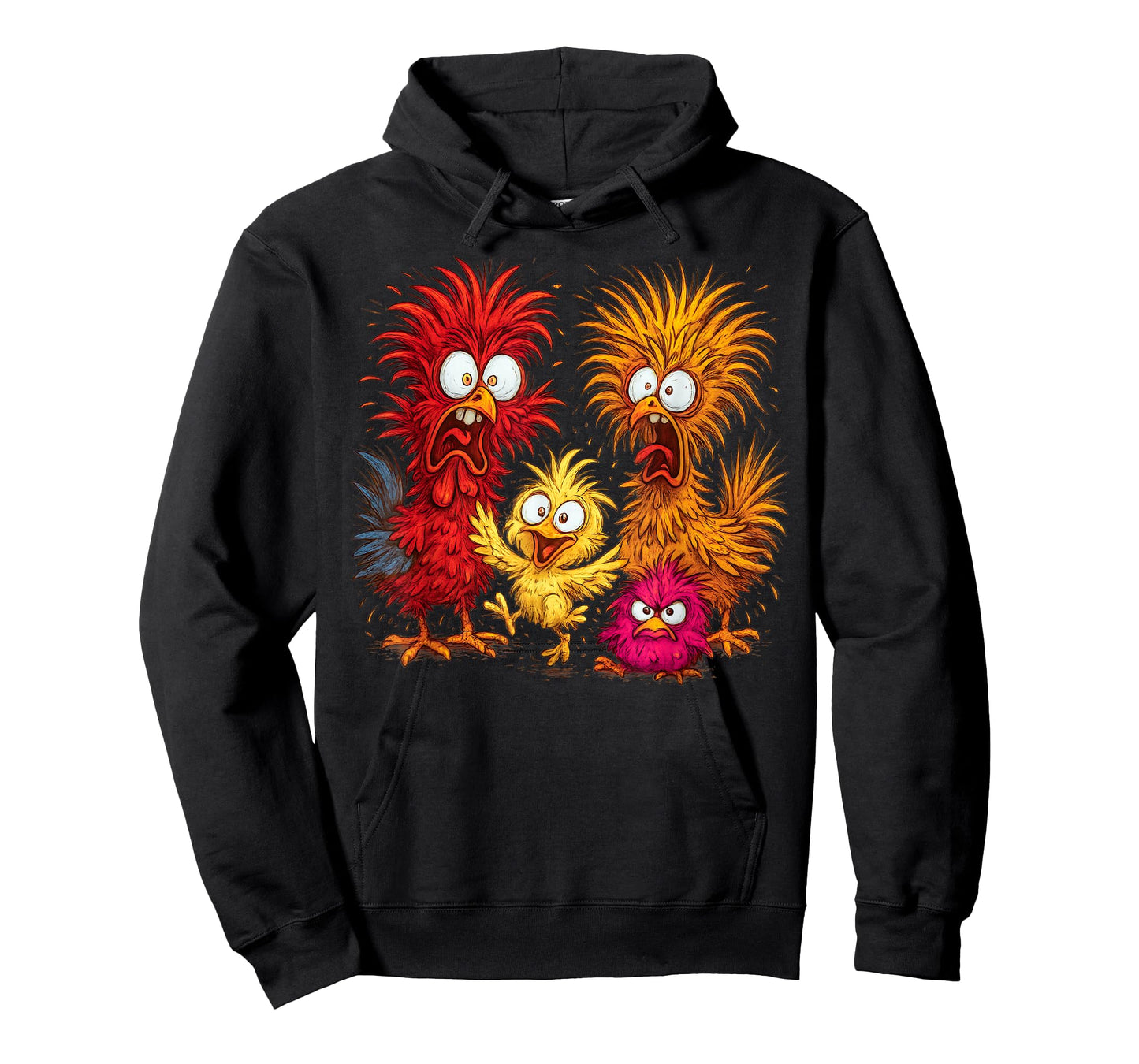 Funny Chicken Family, Crazy Chicken Cartoon Graphic Humor T-Shirt