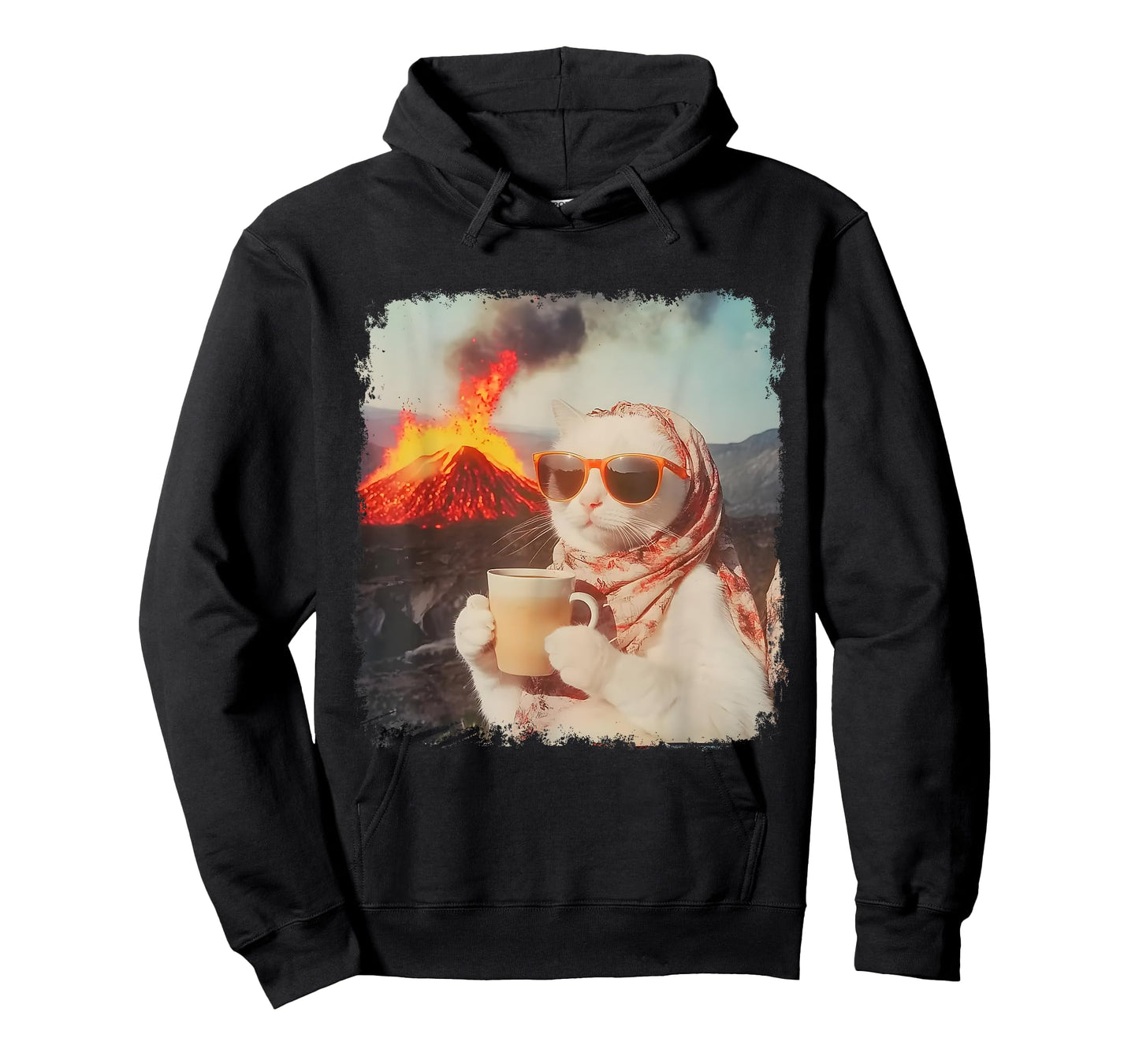 Meme I'm Just A Chill Cat Cool Cat with Coffee by Volcano T-Shirt