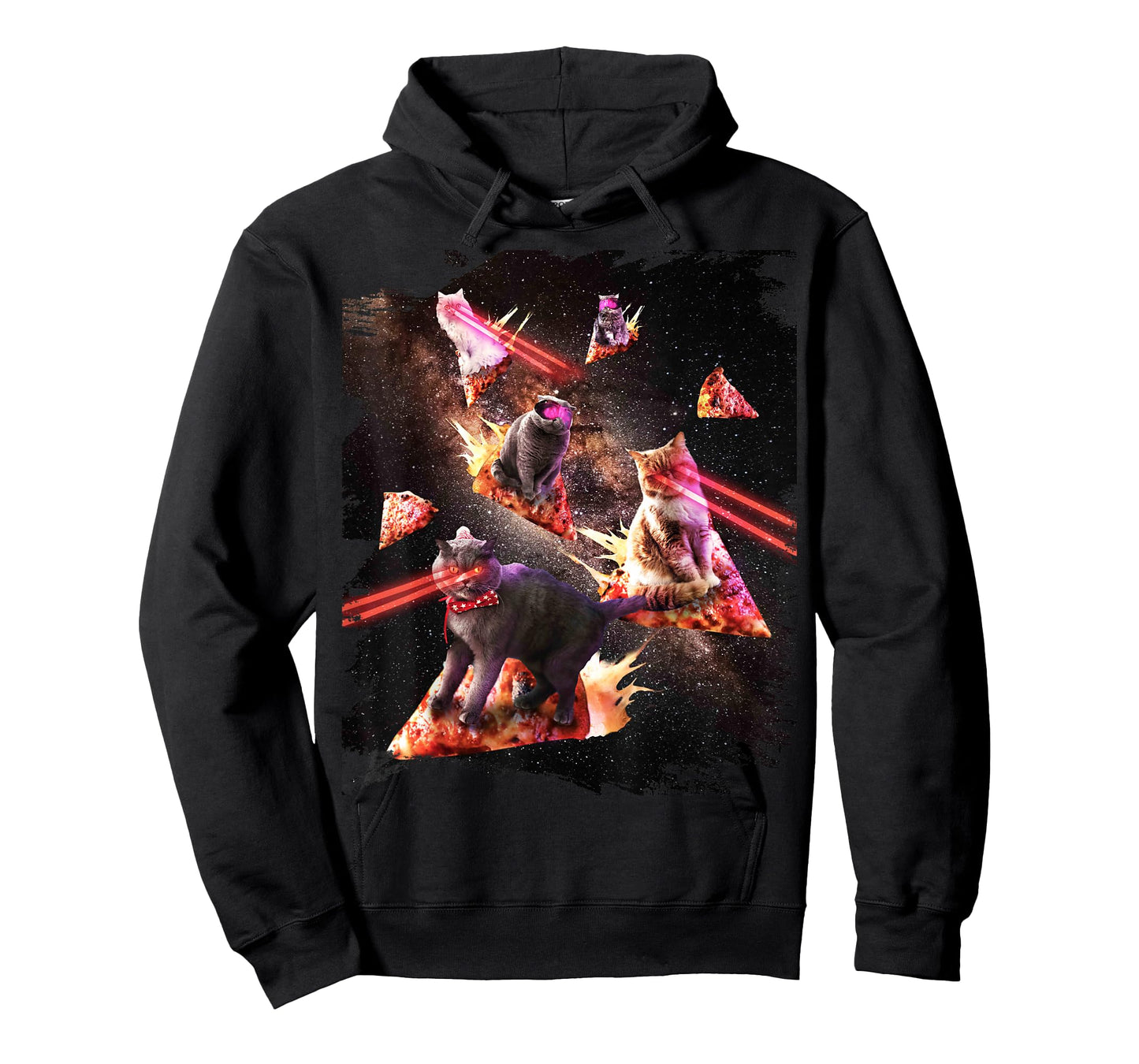 Galaxy Laser Cat - Space Pizza Cats with Lazer Eyes T-Shirt