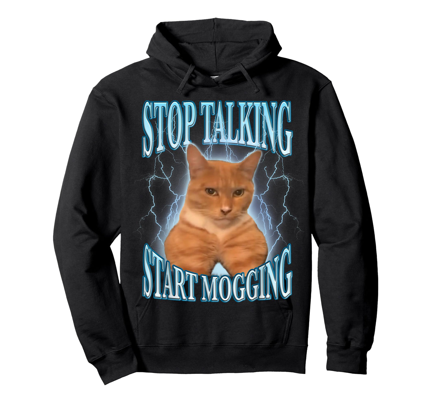 Stop Talking, Start Mogging Funny Cat Meme Mog Men Women Kids T-Shirt
