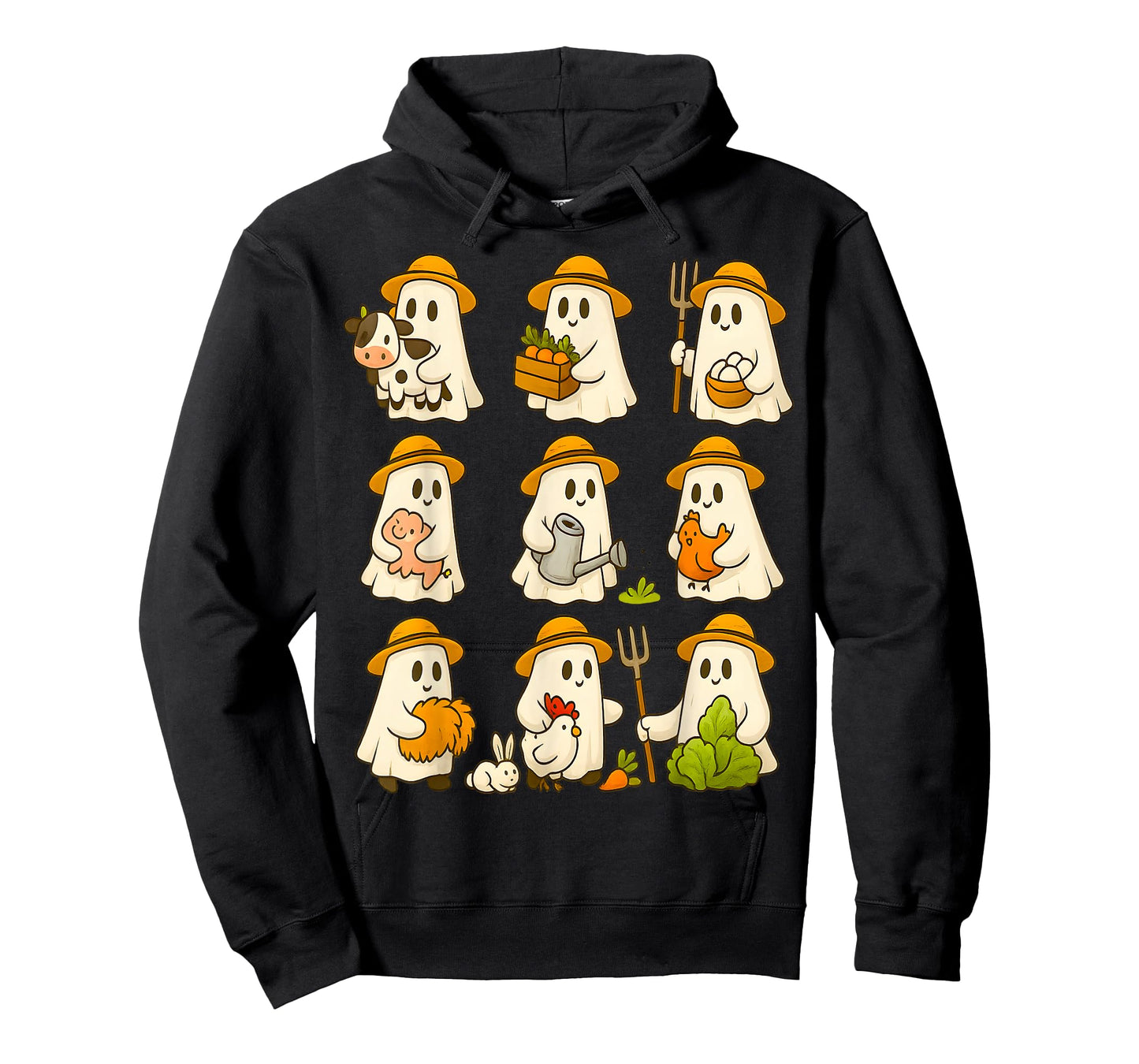 Cute Ghost Farmer Halloween Fall Farming Lover T-Shirt