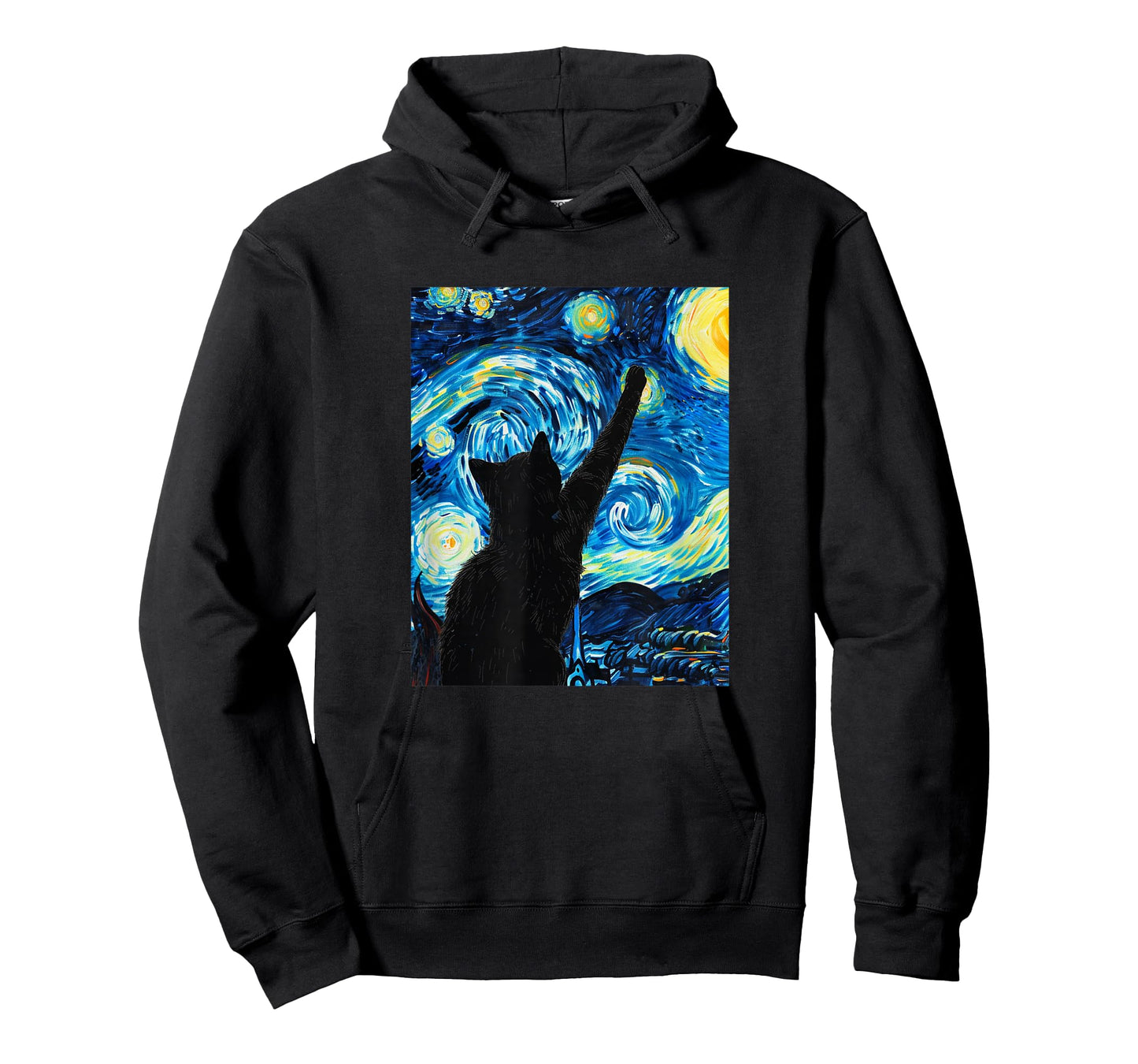 Van Gogh Starry Night Cat Lover Kitten T-Shirt