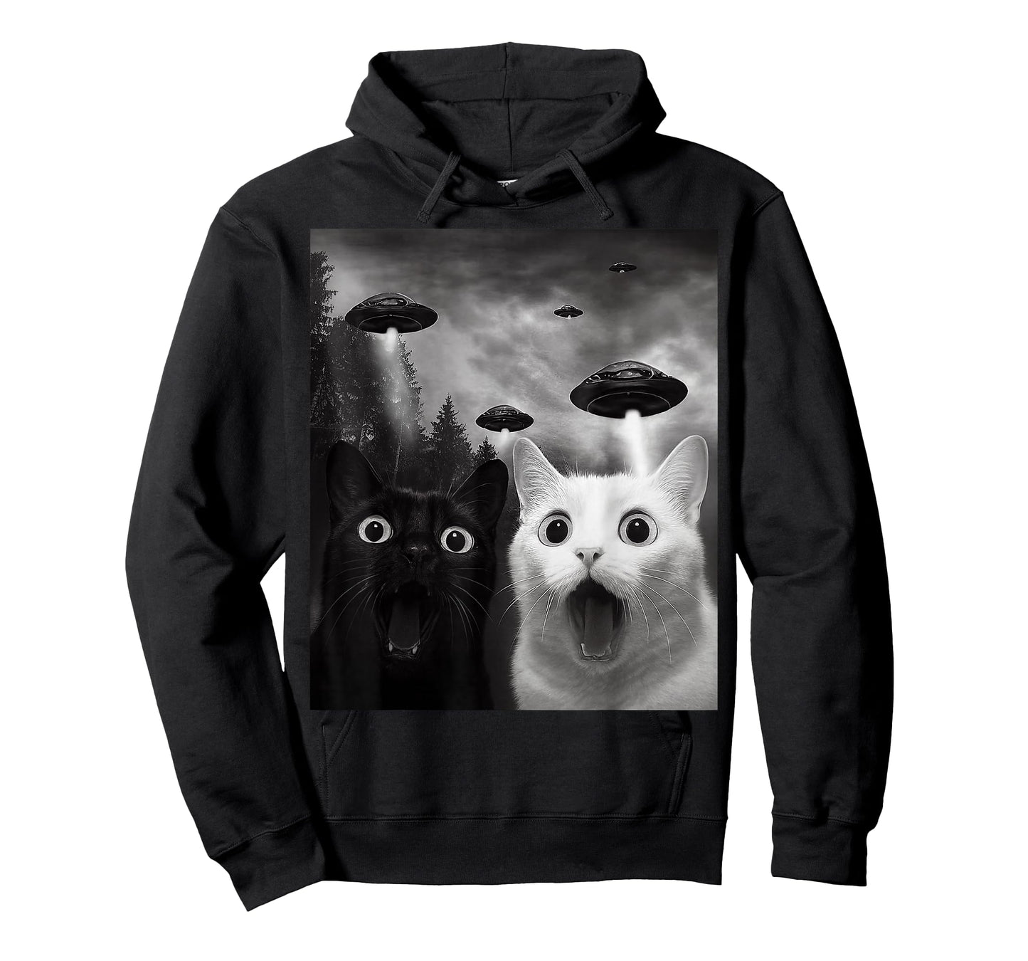 Cats Selfie with Alien UFO Funny Cat Gifts for Men Women Kid T-Shirt