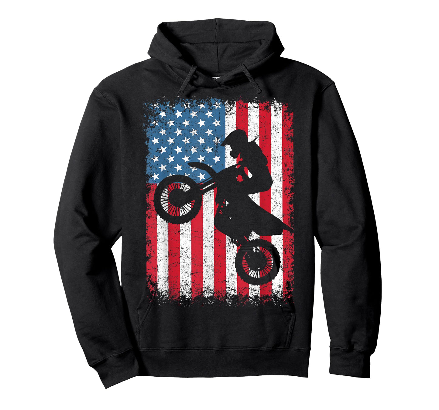 Dirt Bike Motocross Biker American Flag 4th of July Boys Men T-Shirt