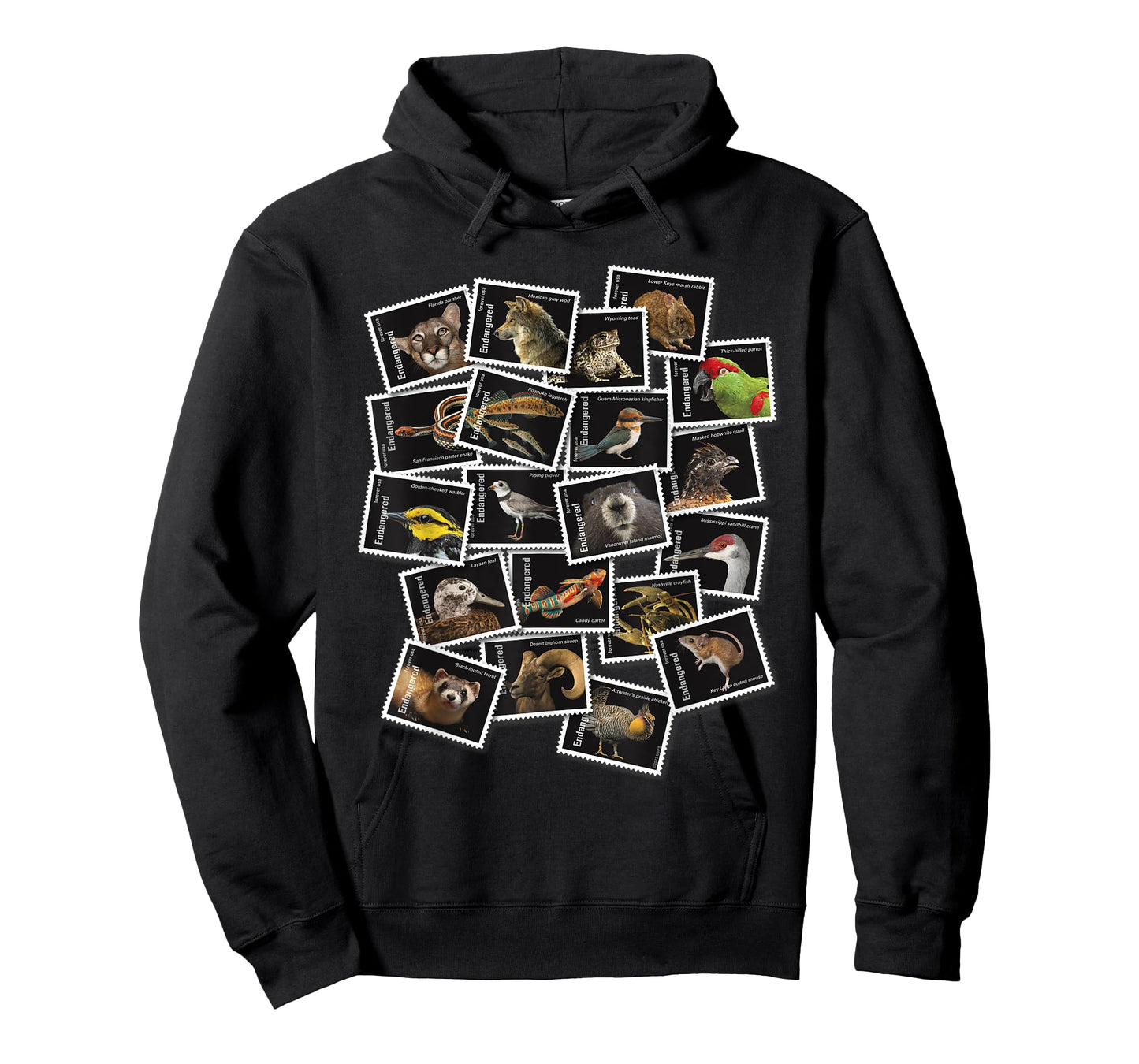 USPS Endangered Species Collage of Stamps T-Shirt