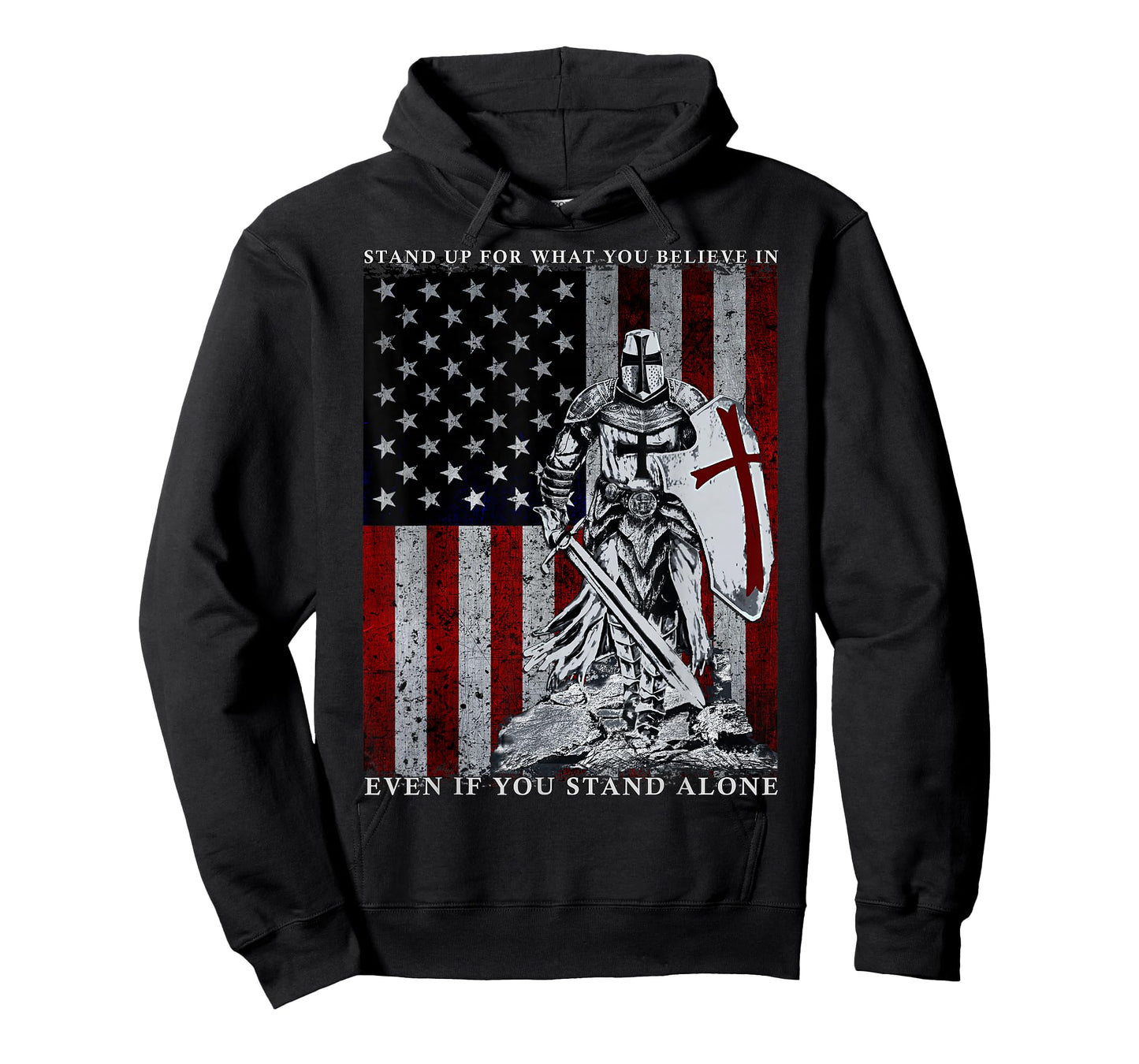 Knight Templar American Flag Crusader T-Shirt
