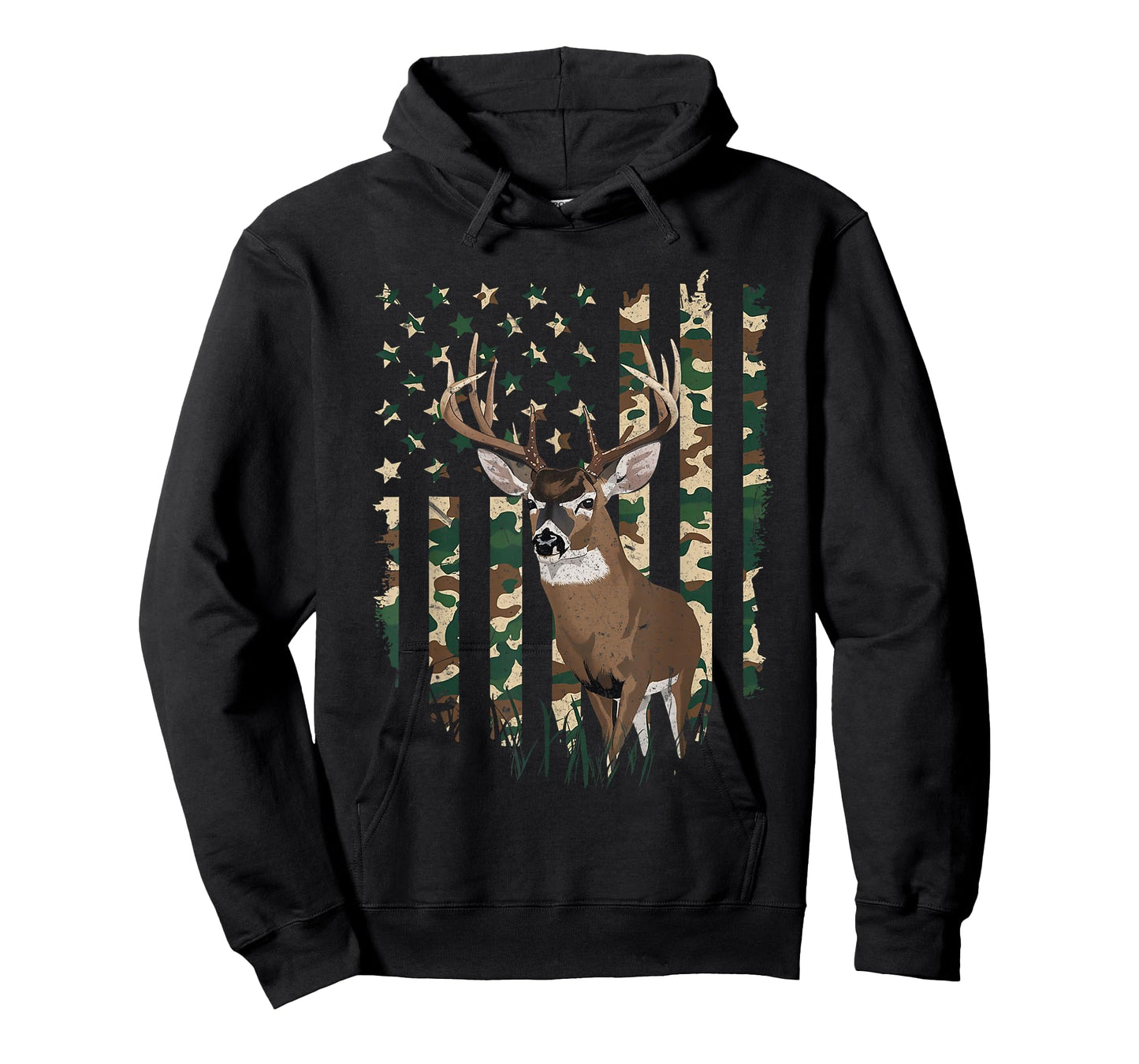 American Flag Deer Hunting Camo Men's 4th of July dad T-Shirt