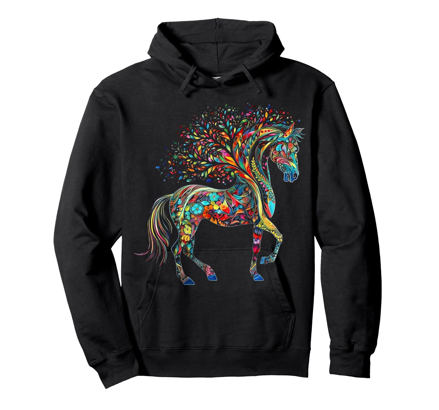 Horse Artwork Tree Colourful Animal Horse T-Shirt