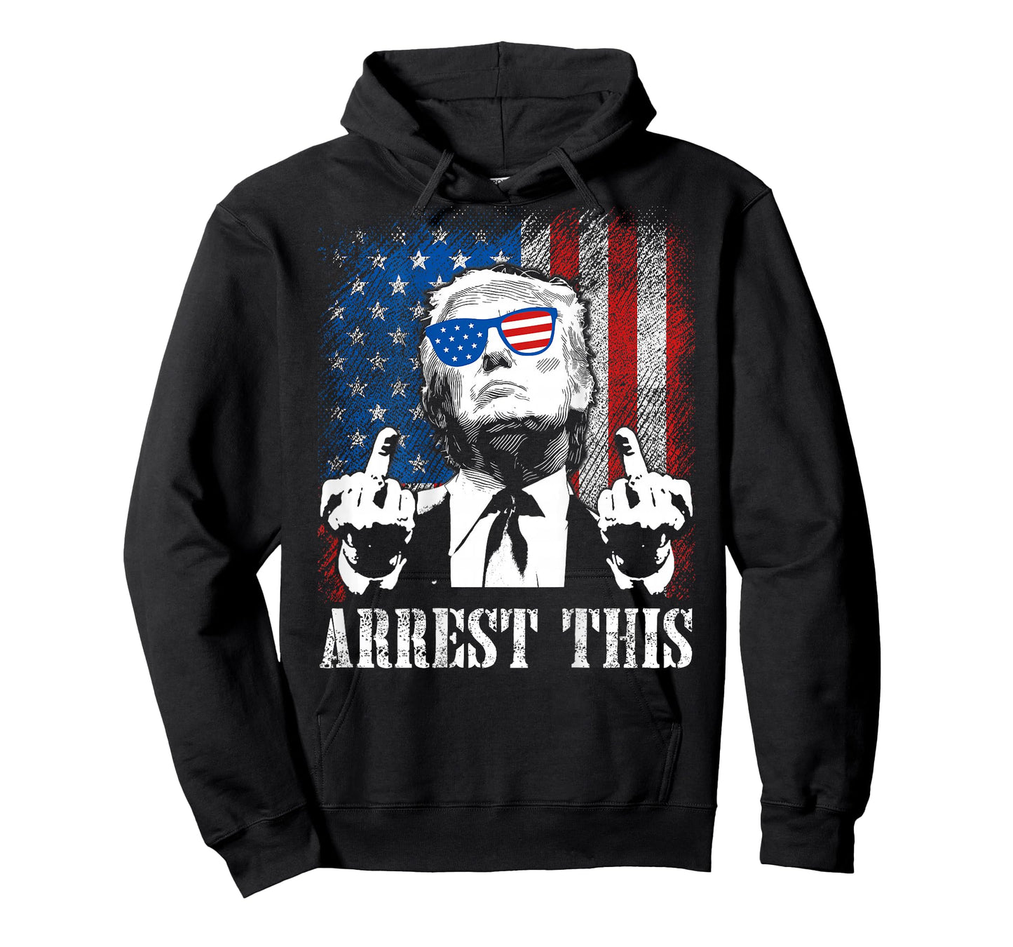 (ON Back) Arrest This Trump 2024 US American Flag T-Shirt