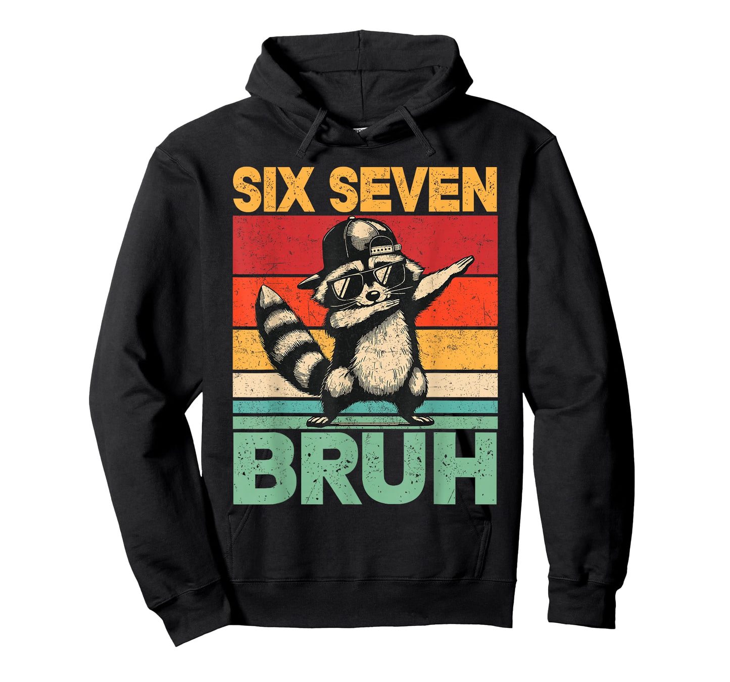 Funny 67 Meme Boys Kids 6 7 Dabbing Six Seven Bruh Raccoon T-Shirt