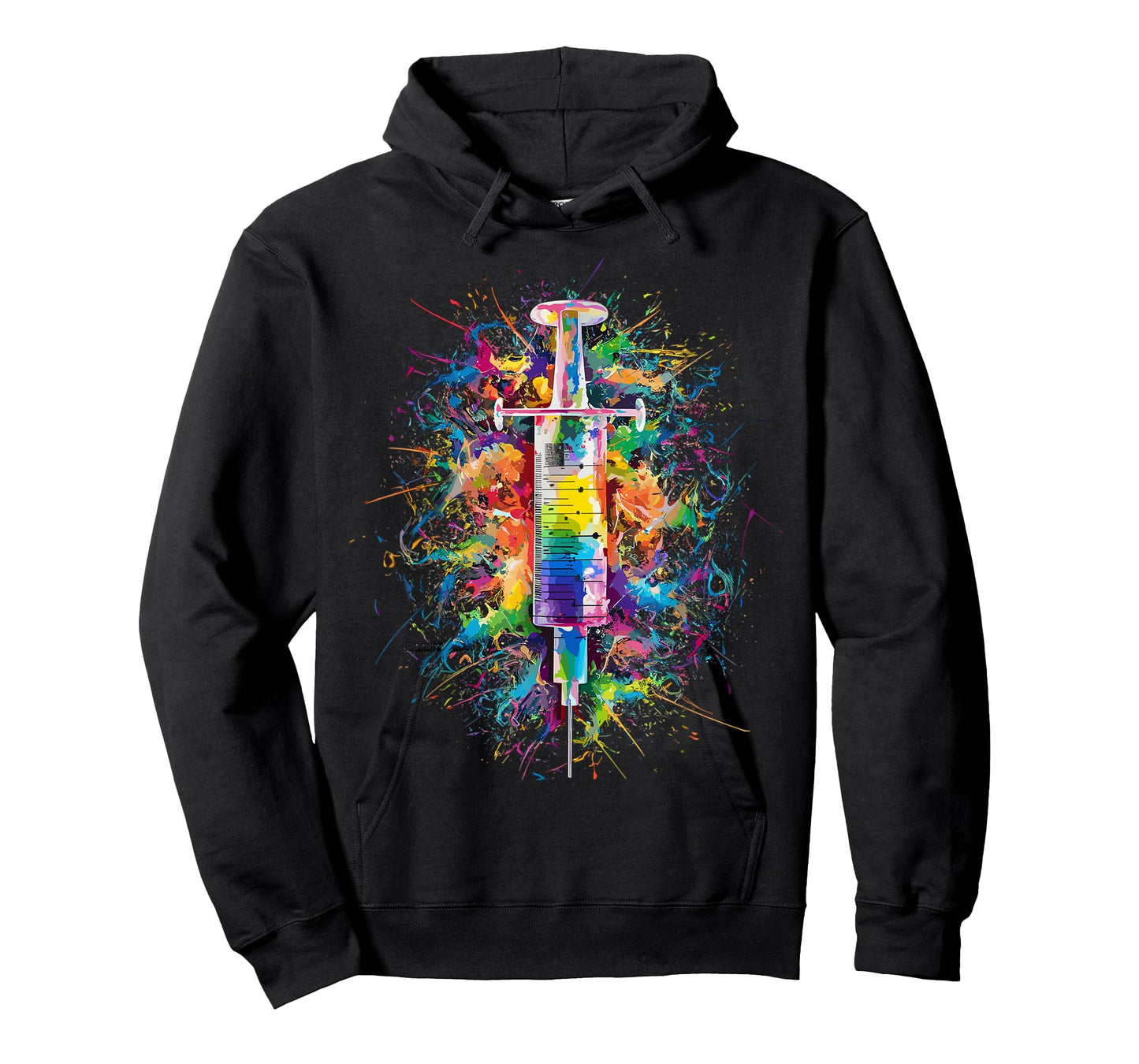 Colorful Paint Splash Syringe Art Graphic T-Shirt