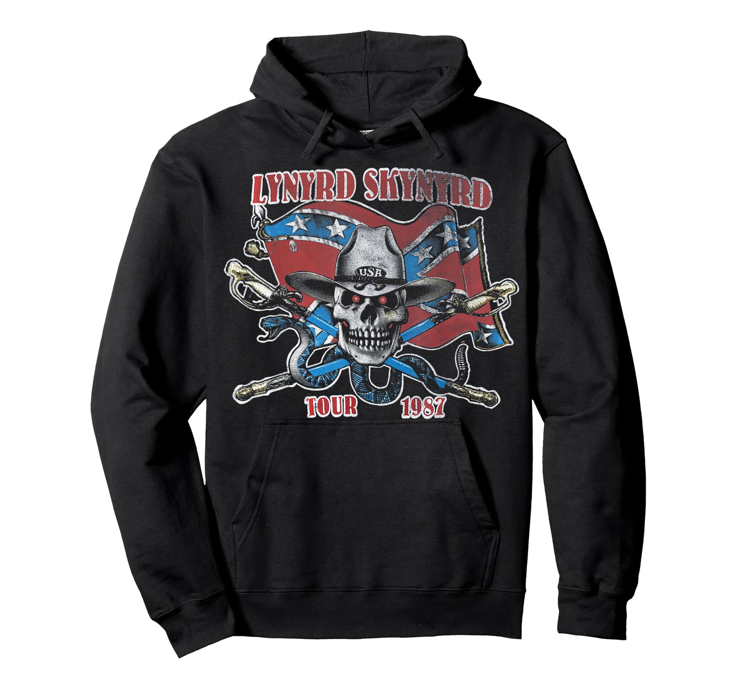 Lynyrd Skynyrd Tour 1987 Vintage USA Flag Southern Rock Band T-Shirt
