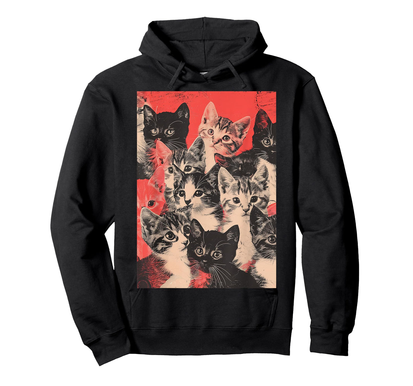 Vintage Graphic Cute Cat Pattern Art T-Shirt