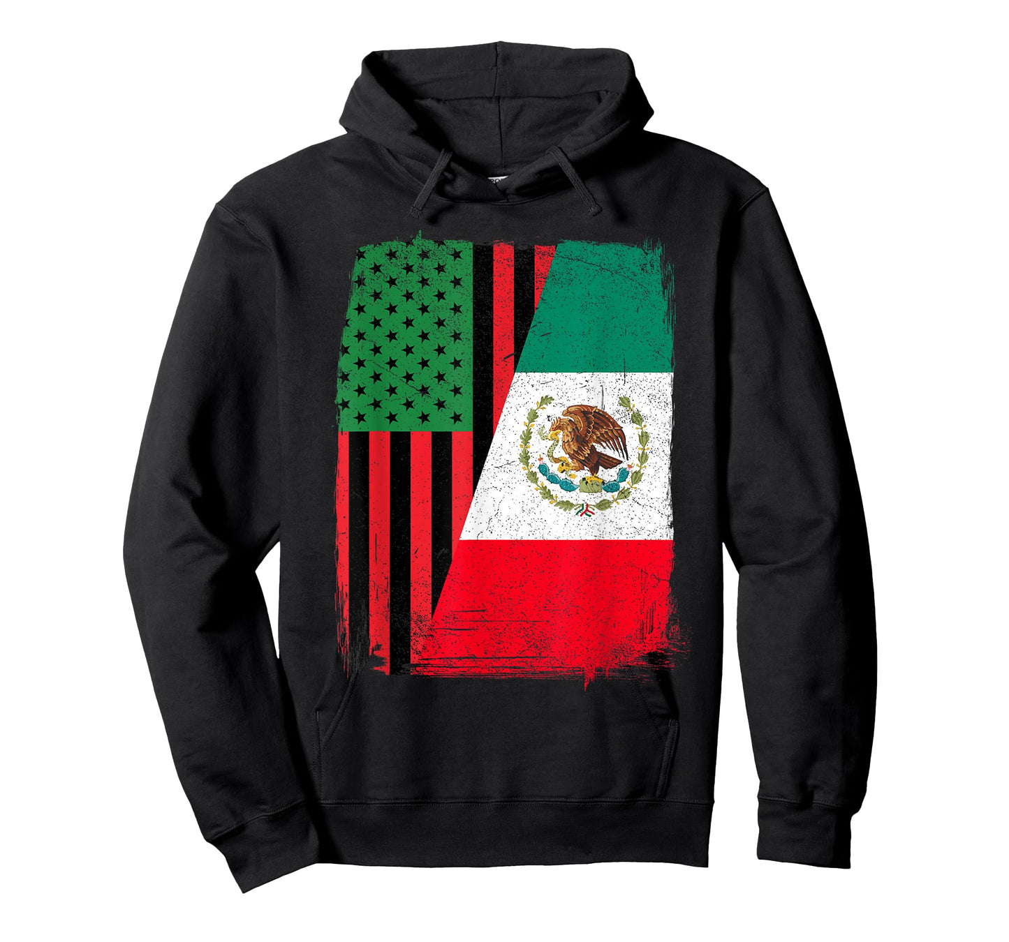 Blaxican Half Black Half Mexican African American Flag T-Shirt
