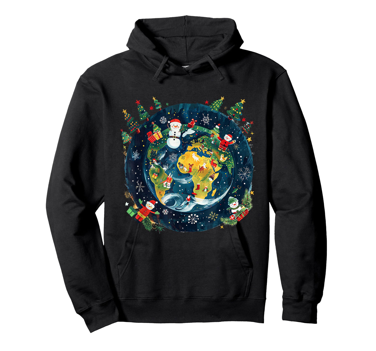 Christmas Around the World Festive Globe Design T-Shirt