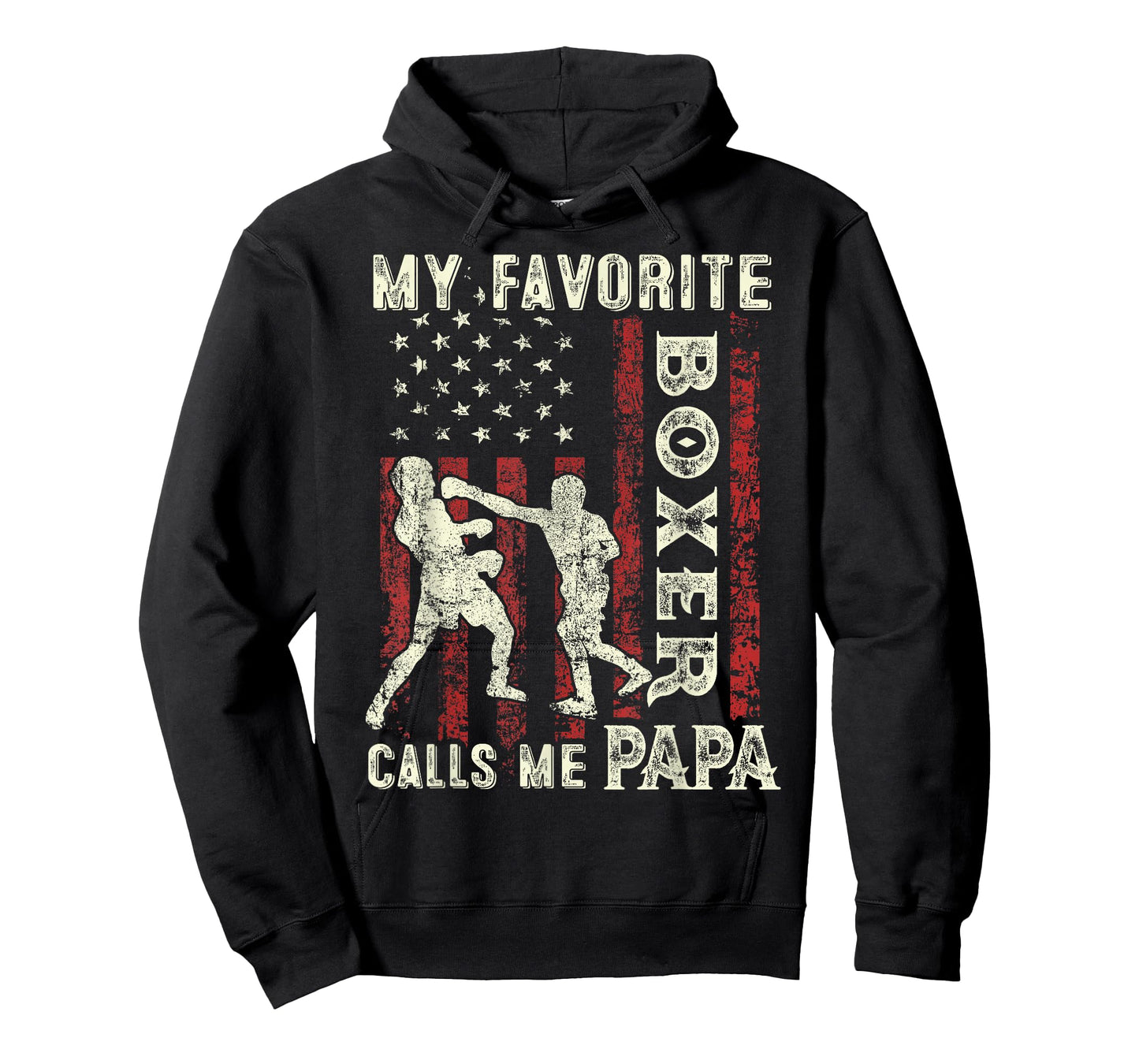 Father's Day Favorite Boxer Calls Me Papa US Flag Boxing Dad T-Shirt
