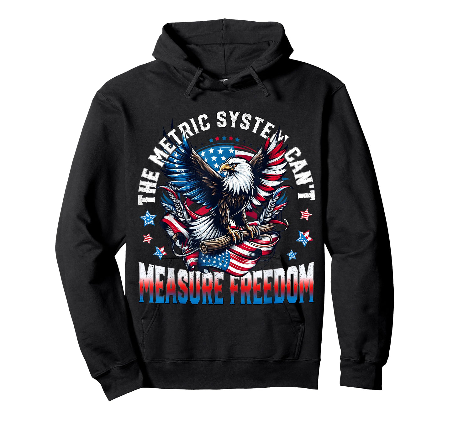 Eagle USA Flag The Metric System Can't Measure Freedom Meme T-Shirt
