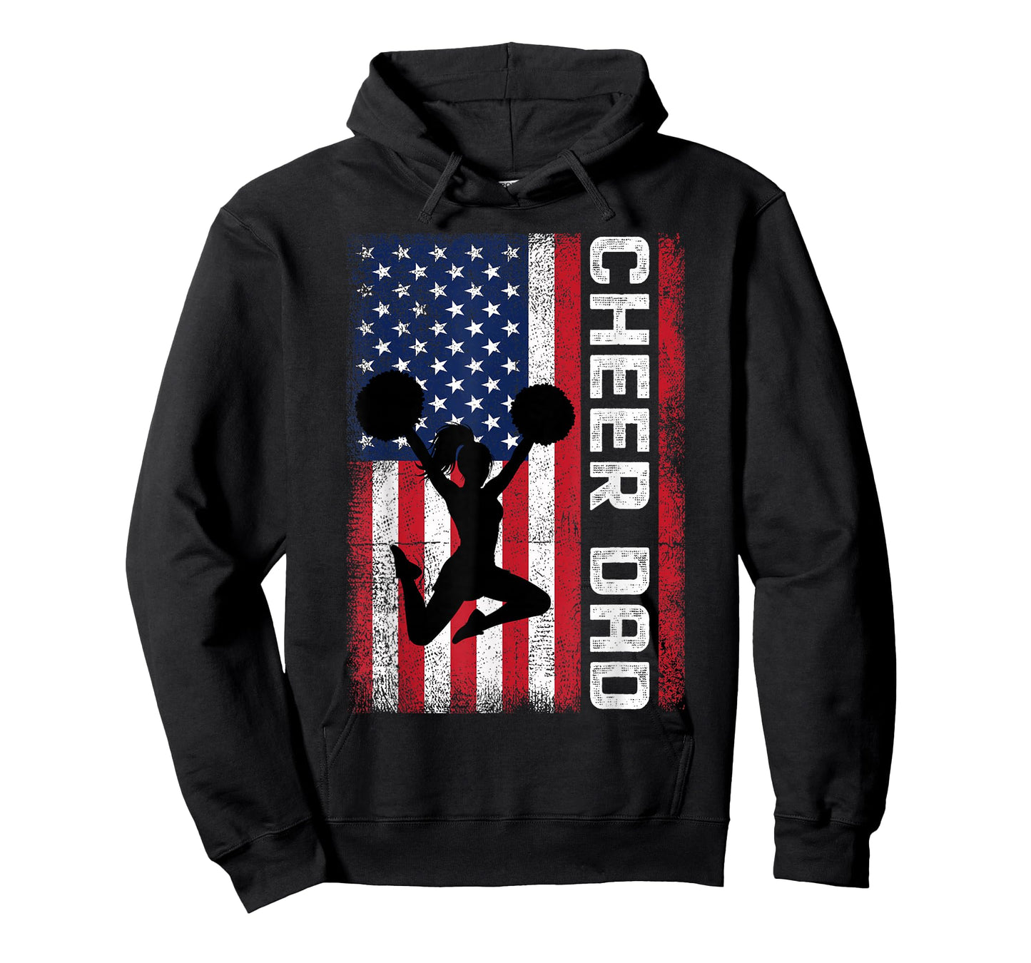 Cheer Dad American Flag Cheerleader Support T-Shirt