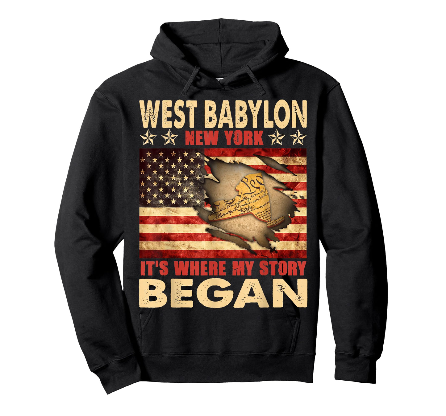 West Babylon New York USA Flag 4th Of July T-Shirt