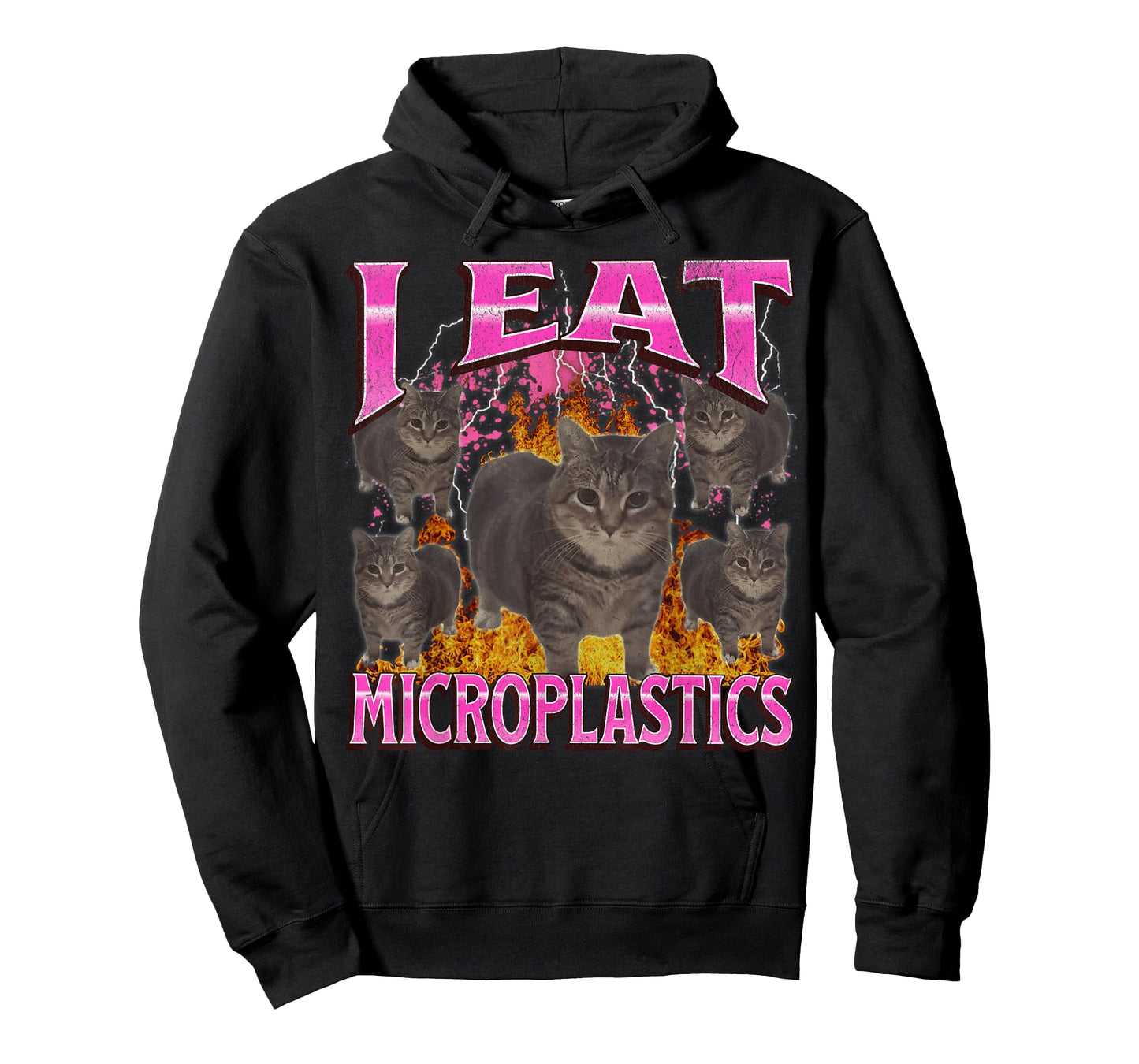 I Eat Microplastics Funny Cat Meme Bootleg Graphic Men Women T-Shirt
