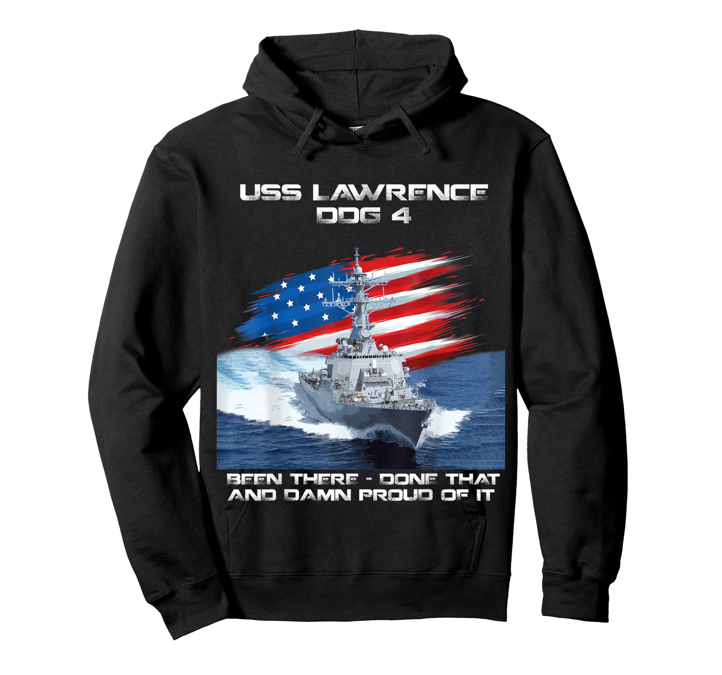 USS Lawrence DDG-4 Destroyer Ship USA Flag Veteran Xmas T-Shirt for Women Men