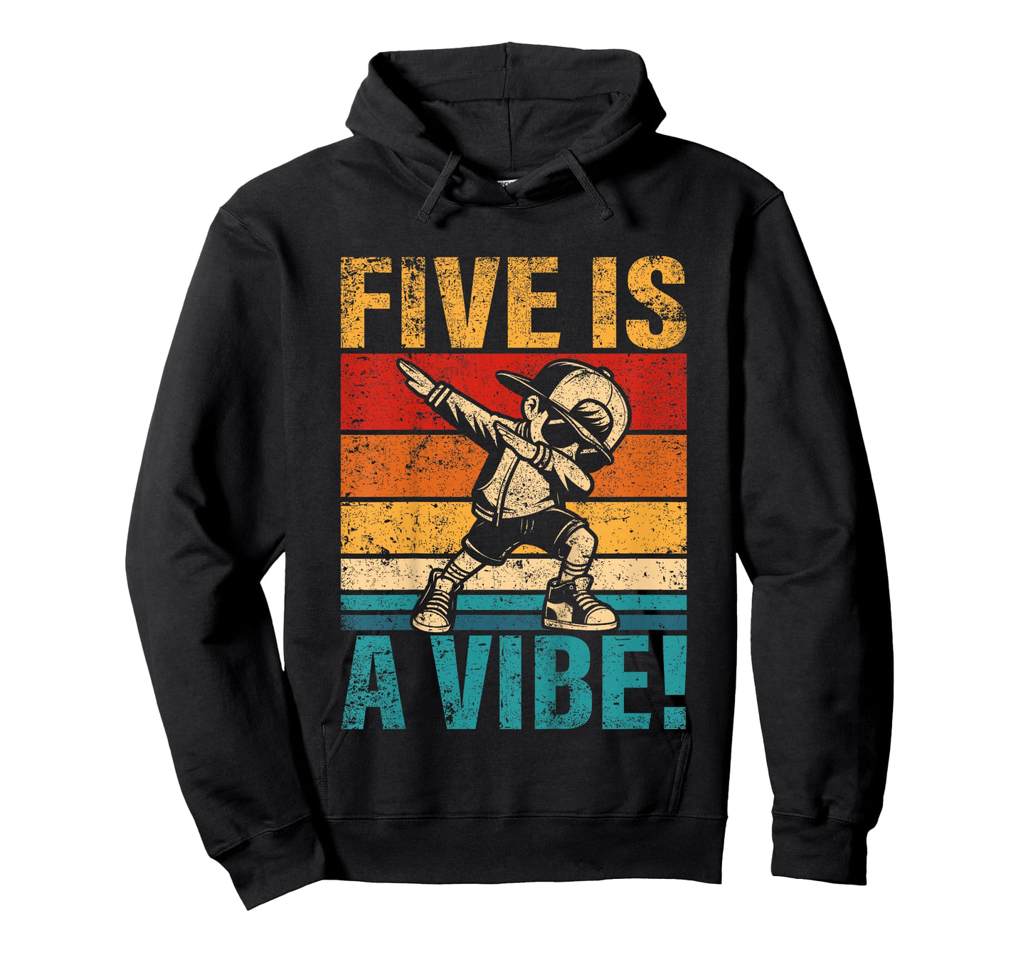 Kids 5 Year Old Birthday Dabbing Boy Five is A Vibe 5th Bday T-Shirt