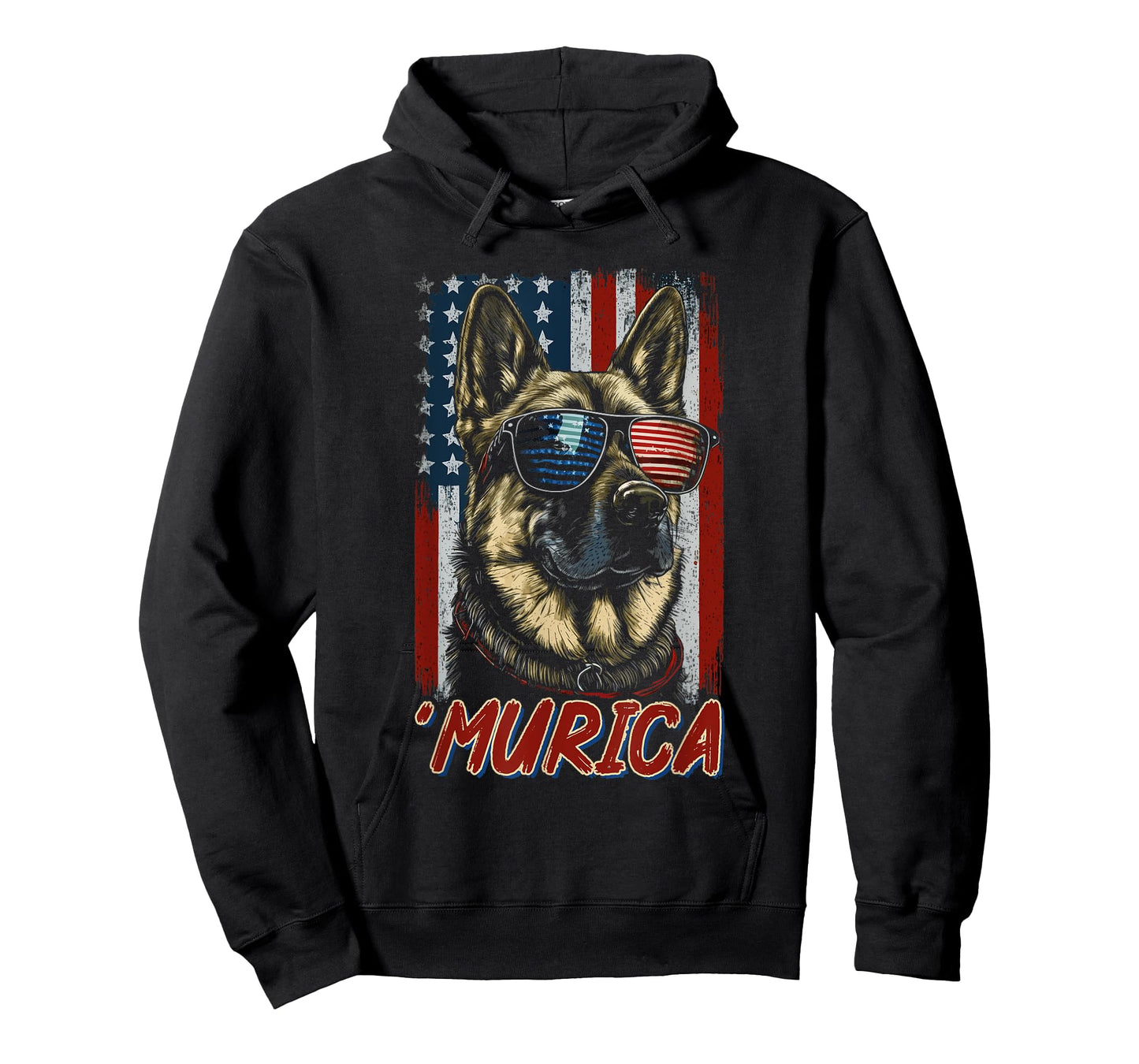 Murica Patriotic German Shepherd 4th of July Dog T-Shirt