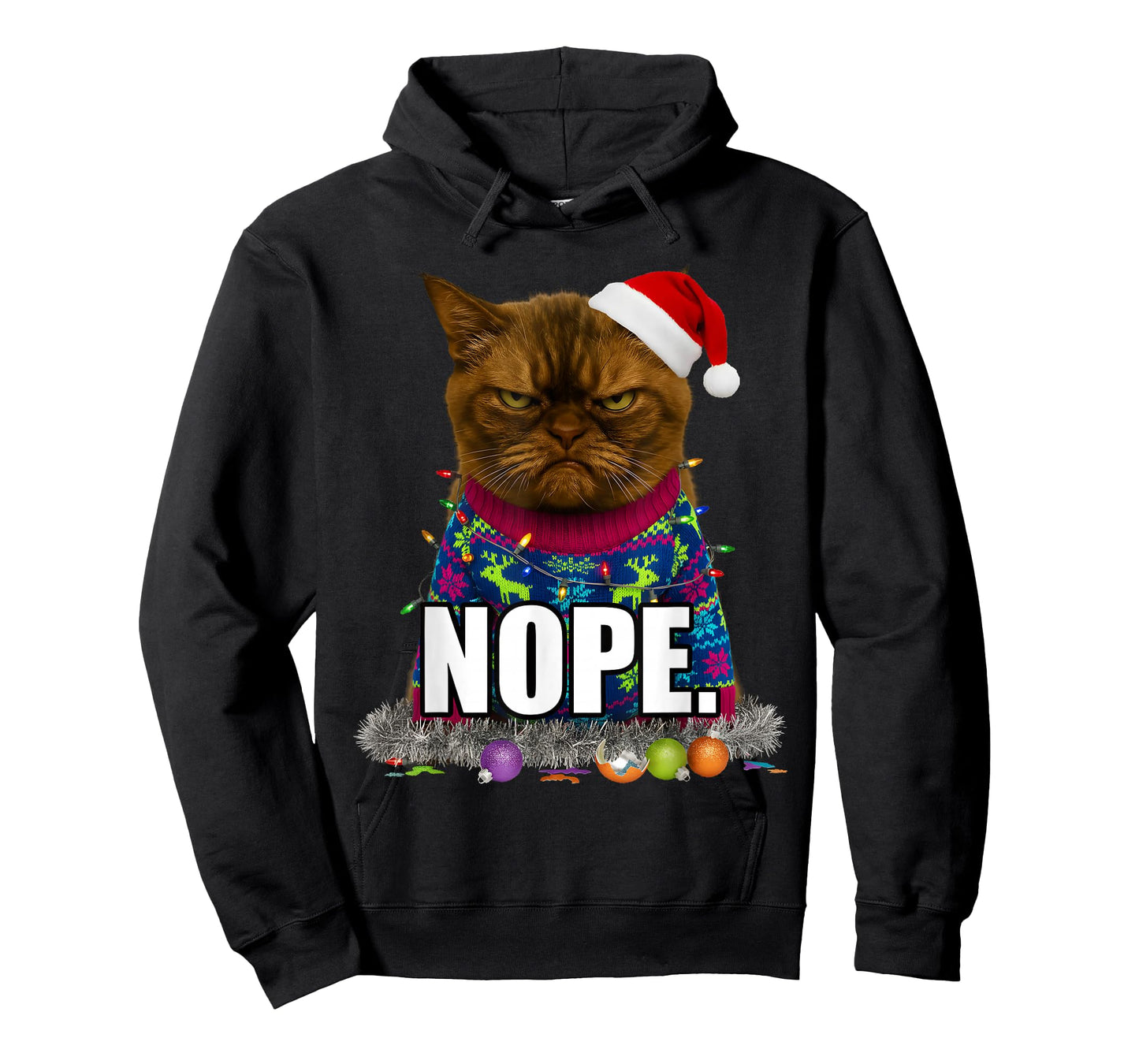 Ugly Christmas Cat Meme Grumpy Face Mood Disgusted T-Shirt