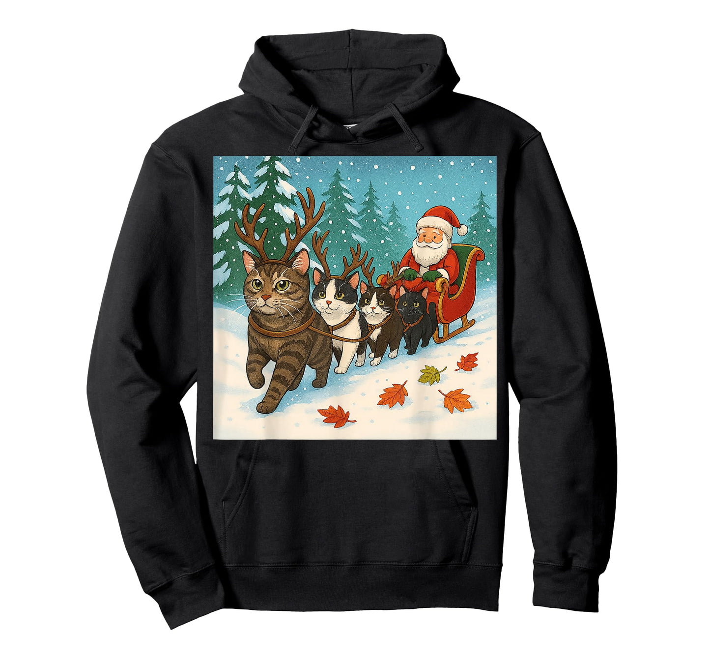 Funny Cat Reindeer Santa Christmas Design for Men Women Kid T-Shirt