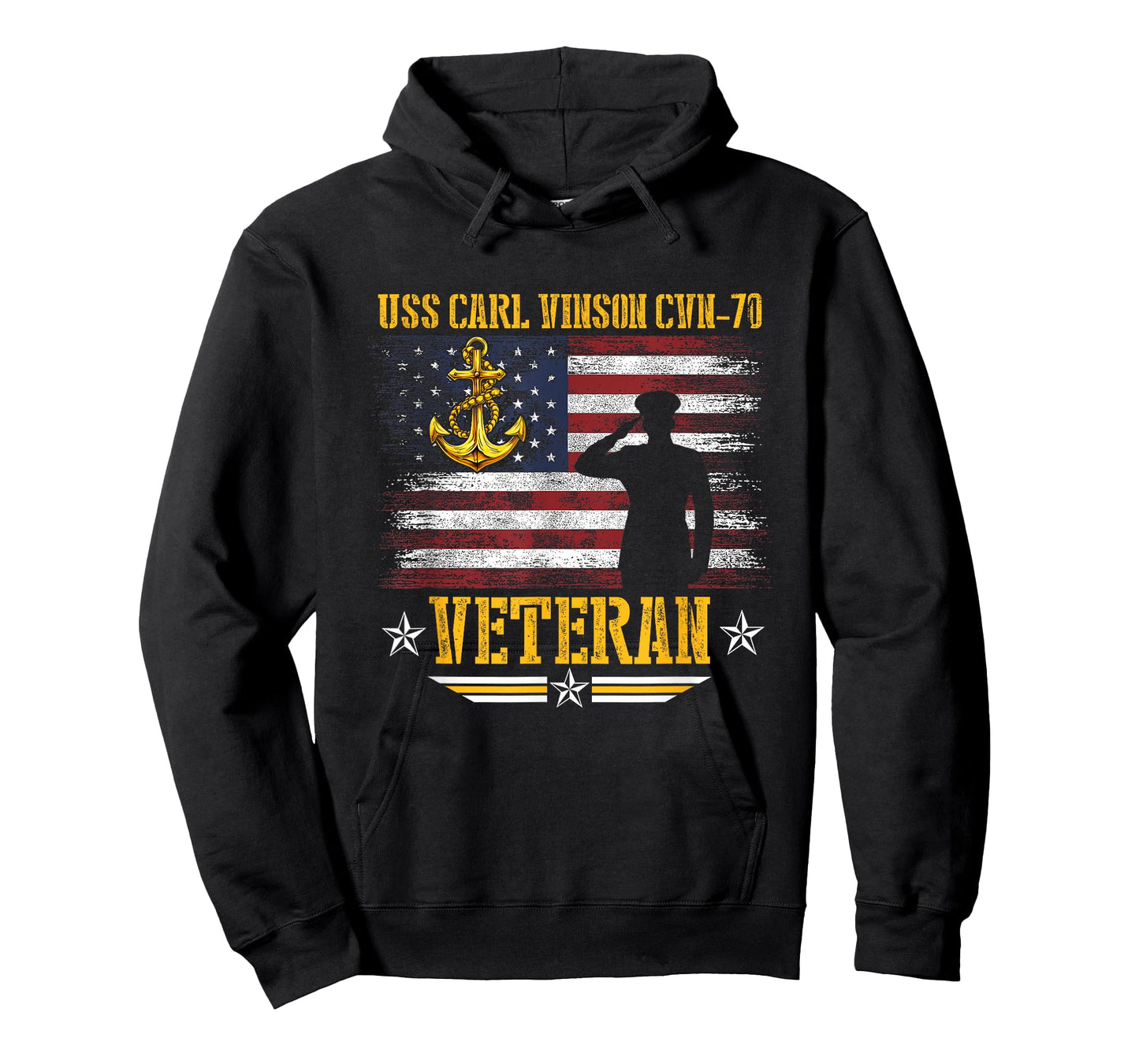 USS Carl Vinson CVN-70 Aircraft Carrier Veteran Flag Vintage T-Shirt