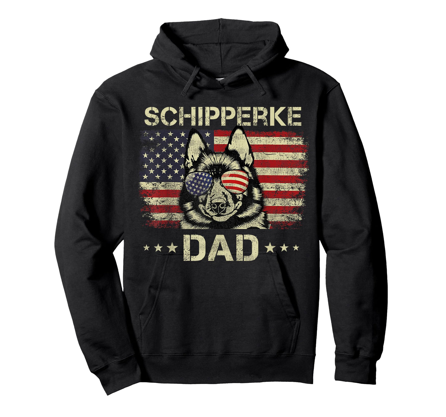 Schipperke Dad Dog Lovers American Flag 4th Of July T-Shirt for Women Men