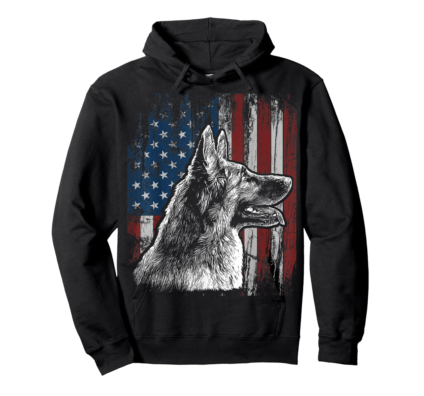 Patriotic German Shepherd American Flag Dog Gift Men Women T-Shirt
