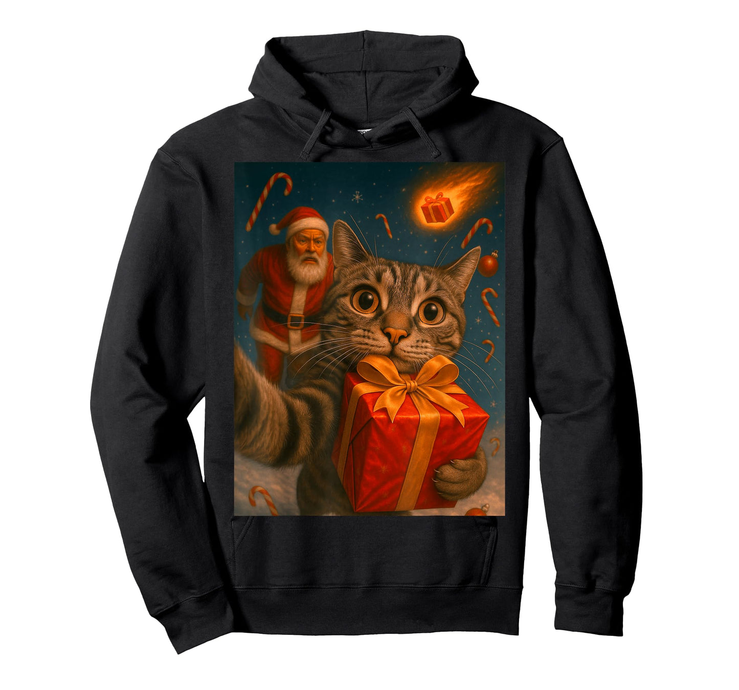 Christmas Cat Shirt - Funny Kitten & Santa T-Shirt