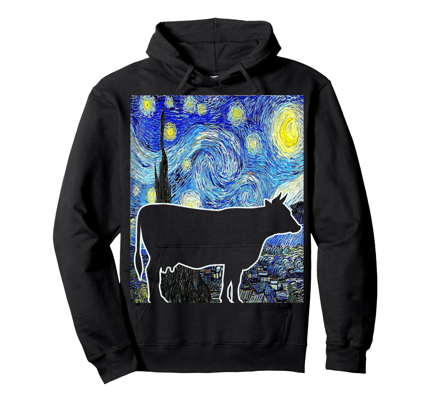 Cow Starry Night Van Gogh Funny Cow Farmer T-Shirt