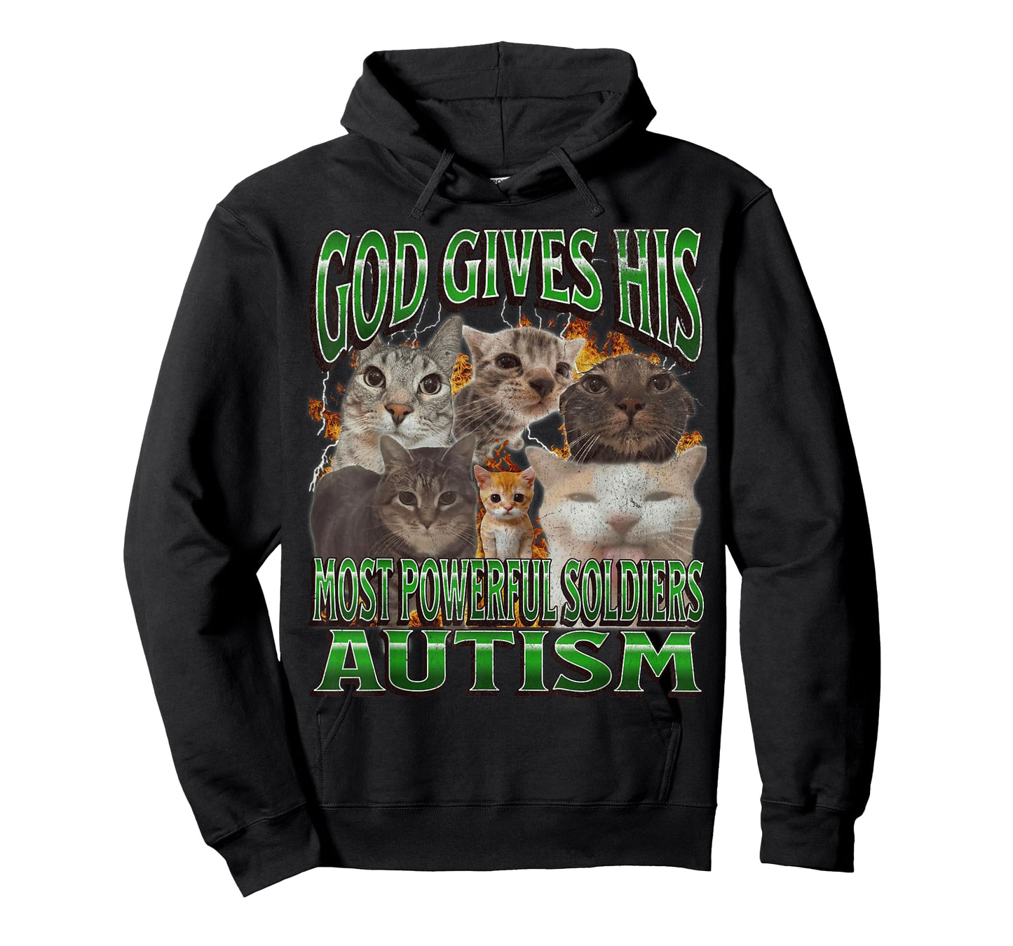 God Gives His Most Powerful Autism Funny Cat Meme Bootleg T-Shirt