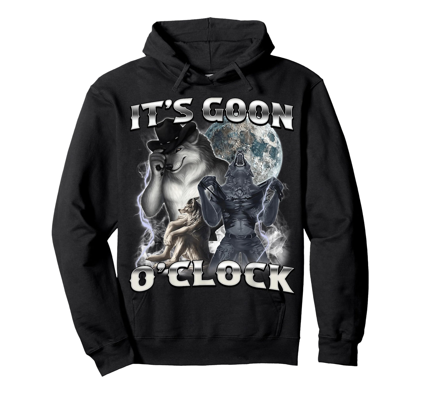 It's Goon O'clock Funny Alpha Wolf Ironic Meme Men Women T-Shirt