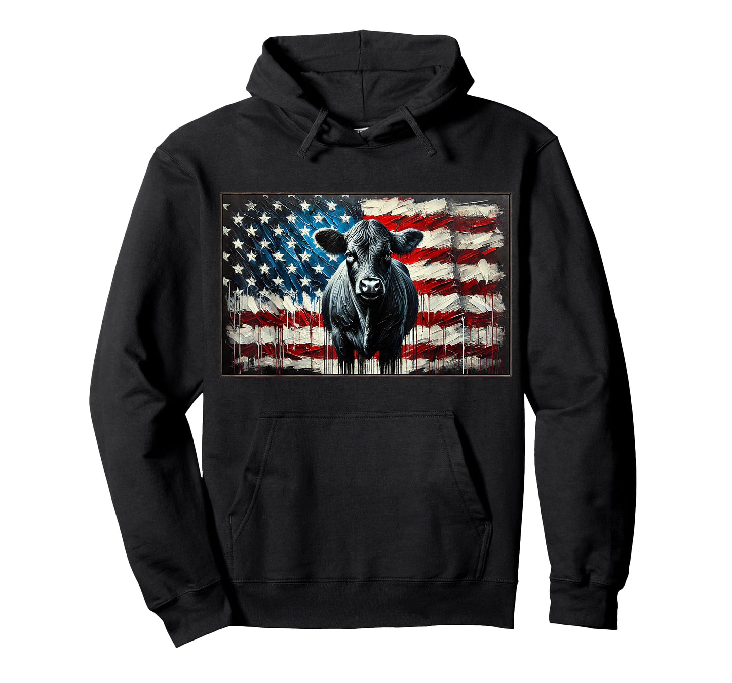 Angus Rancher USA American Flag Cow T-Shirt