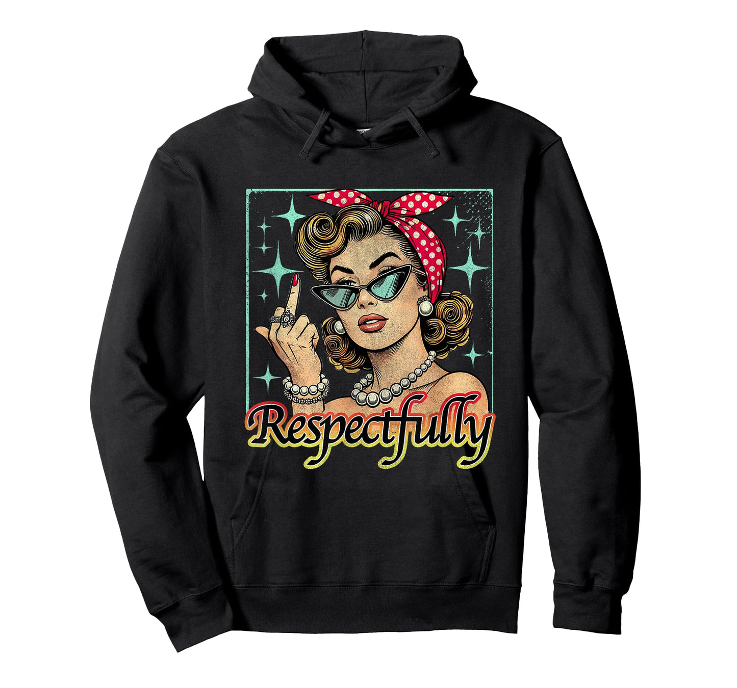 Funny Retro Vintage Respectfully Middle Finger Feminist T-Shirt