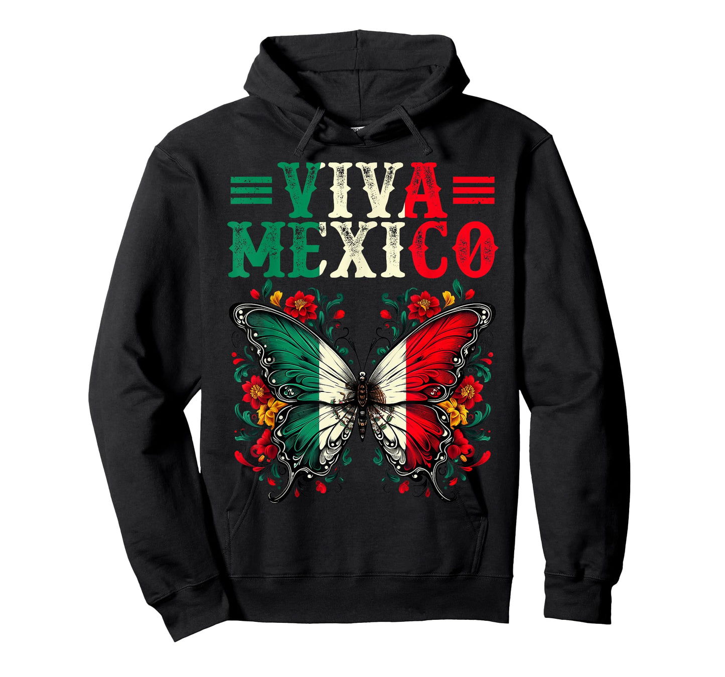 Viva Mexico Independence Butterfly Flag Mexico Girl Women T-Shirt