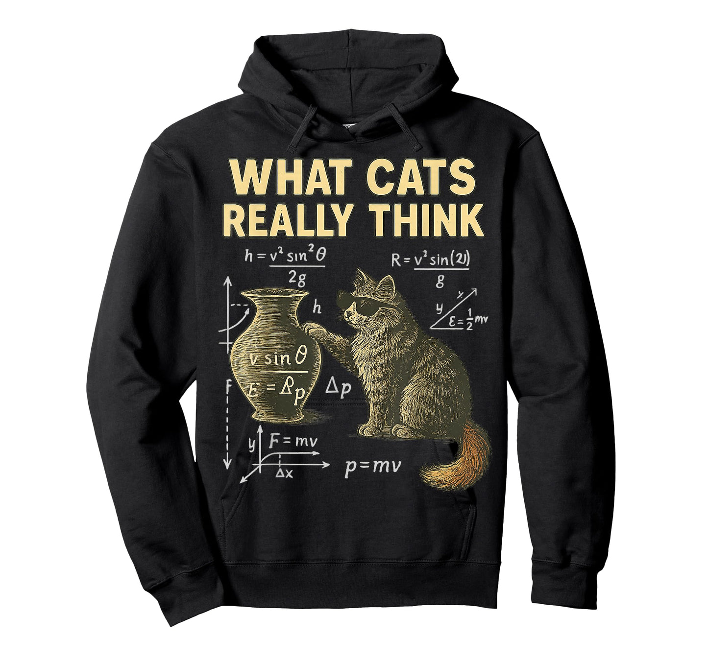 Funny Science Cat Physics What Cats Think Gift Men Women Kid T-Shirt