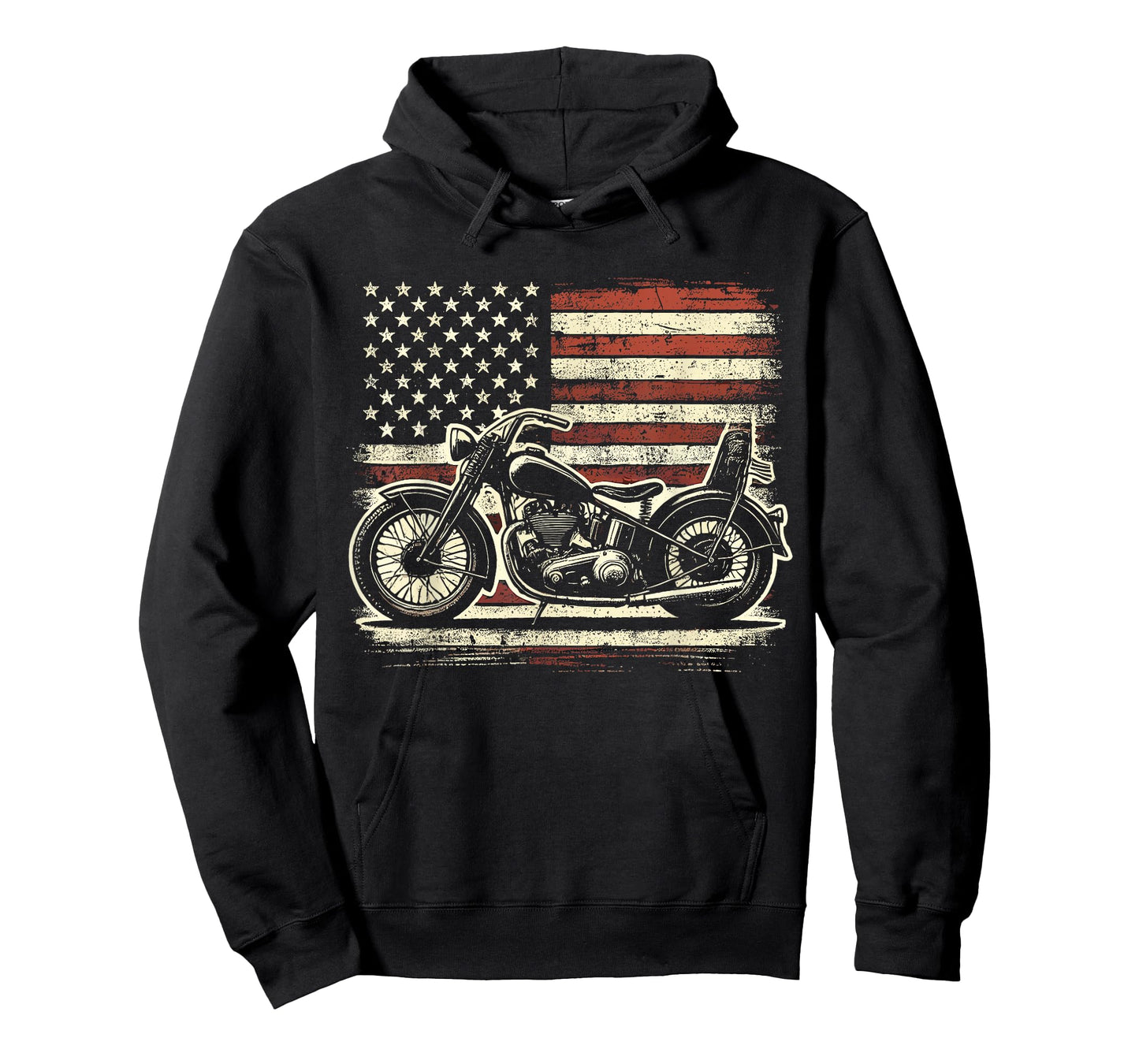 Motorcycle USA Flag Biker T-Shirt