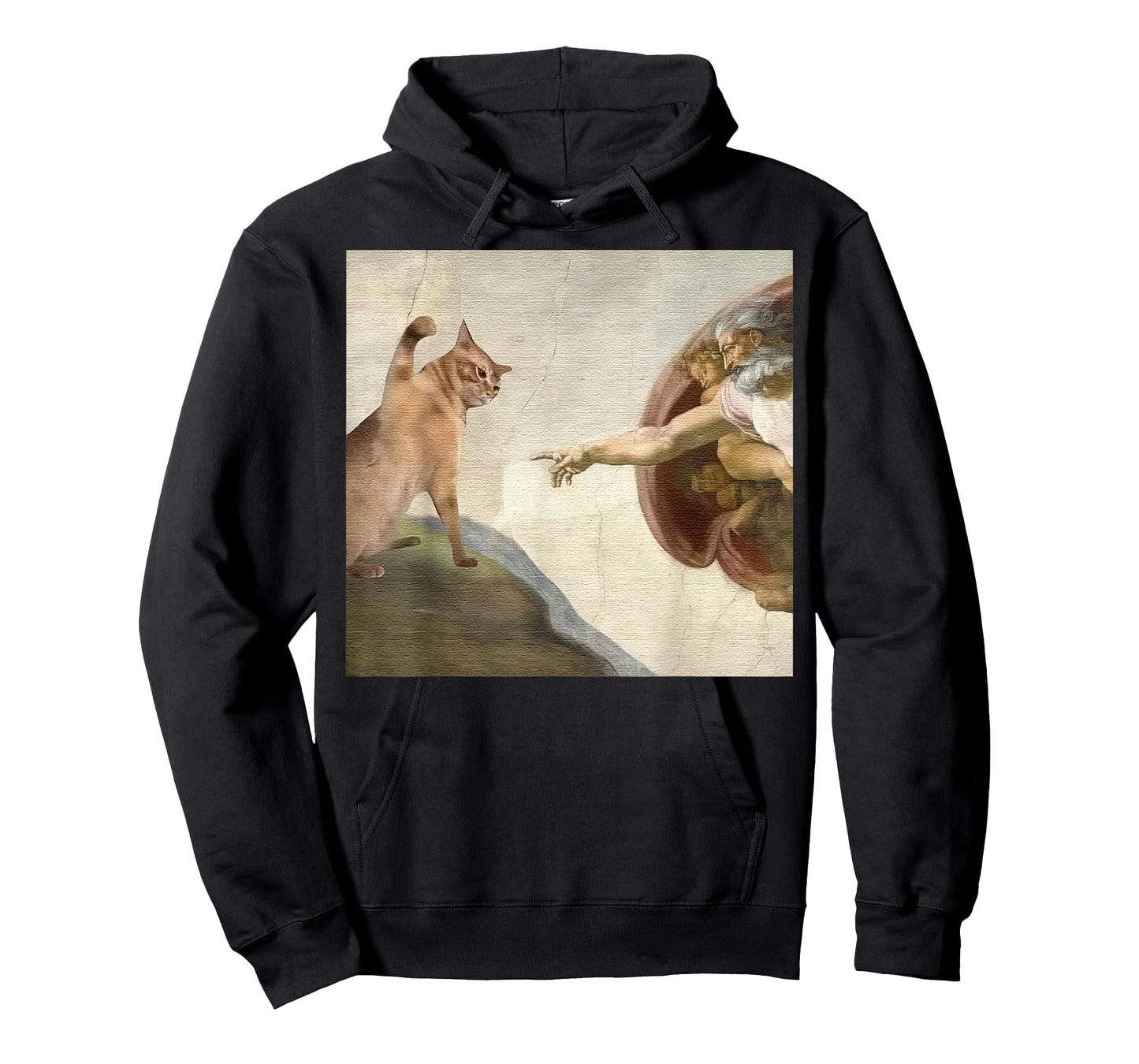 The Divine Swipe Funny Cat Swatting God's Hand Parody Cat T-Shirt