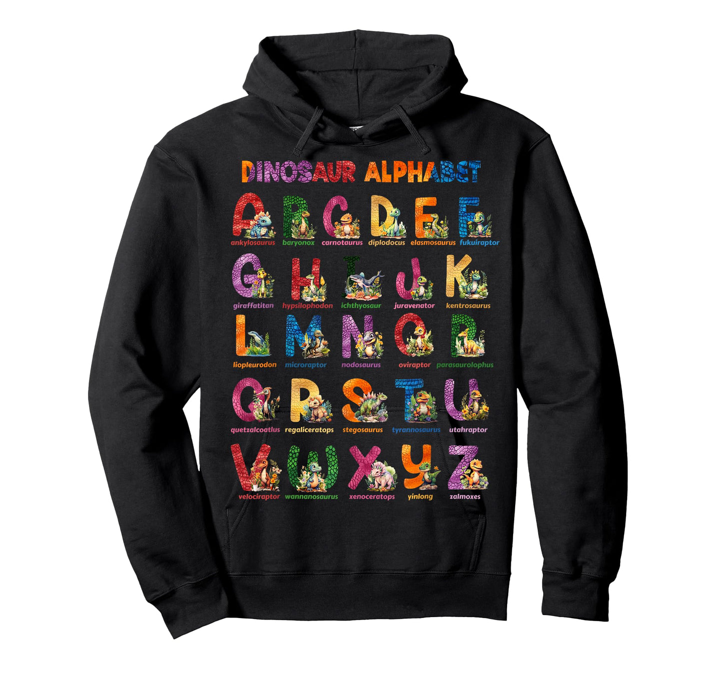 Cute Educational Dinosaur Alphabet ABC Baby Dino T-Shirt