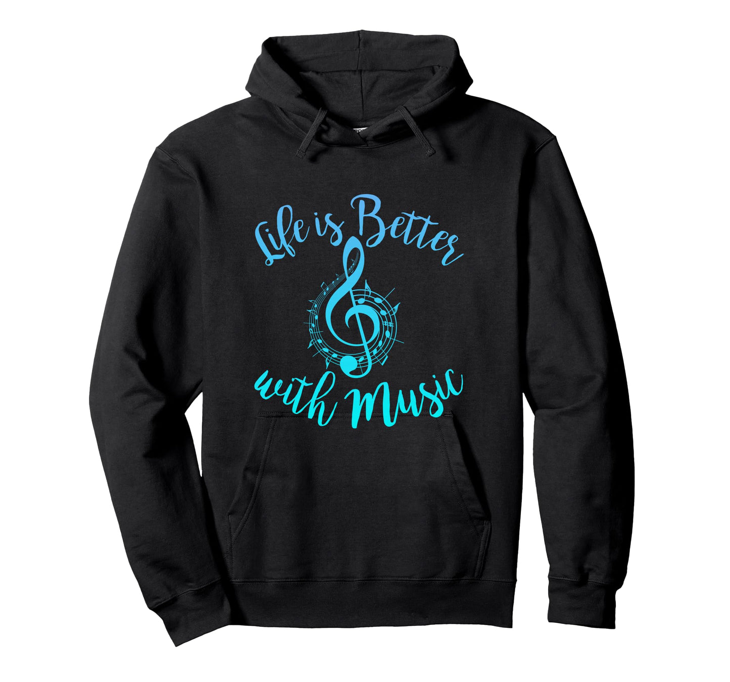 Life is Better with Music Notes Teen Girl Women Musician Long Sleeve T-Shirt