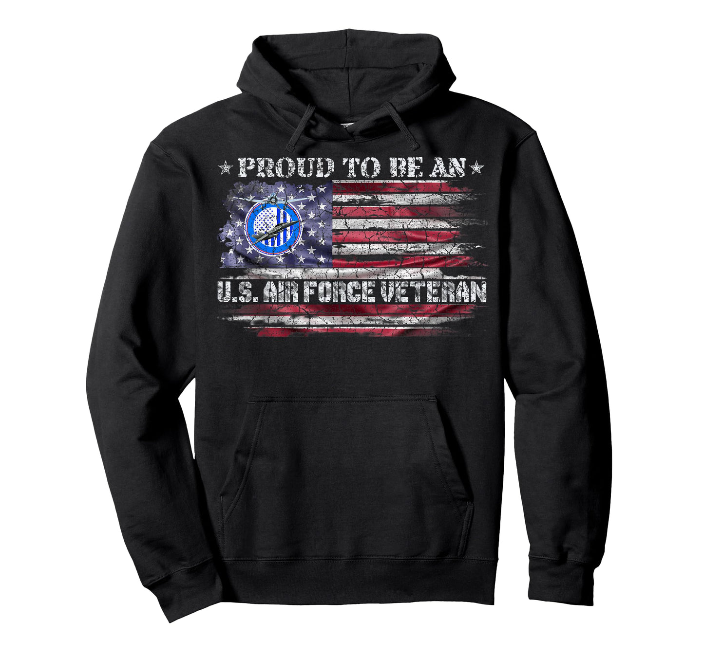 Vintage USA American Flag Proud To Be An Air Force Veteran T-Shirt