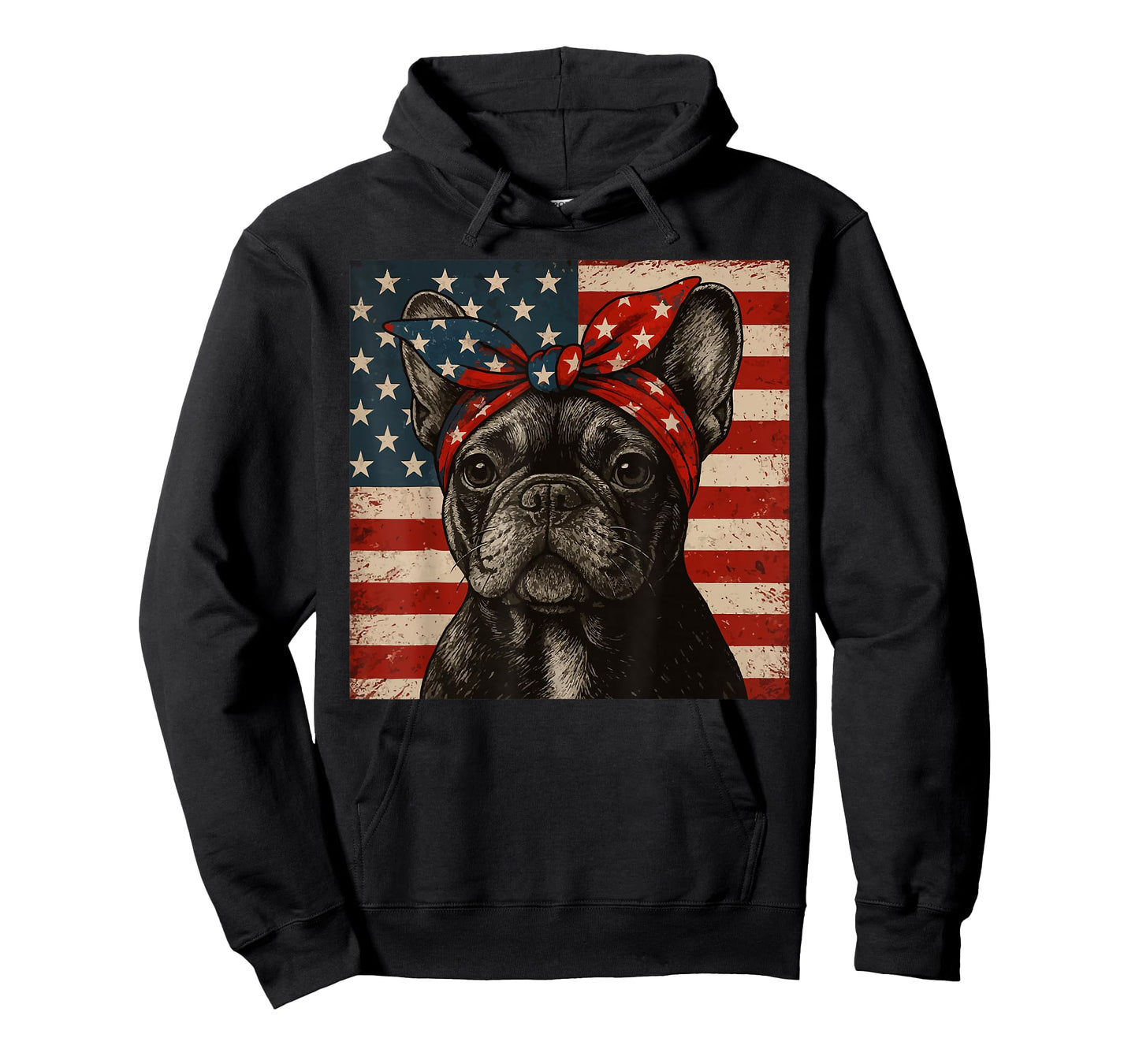 Frenchie Bow Dog Patriotic 4th of July Men Women Kids T-Shirt