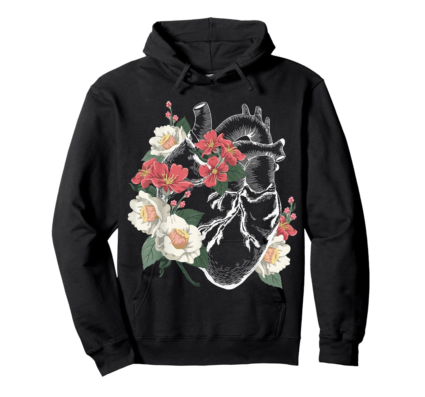 Anatomical Heart Shirt Floral Organ Cardiology Cardiac Nurse T-Shirt
