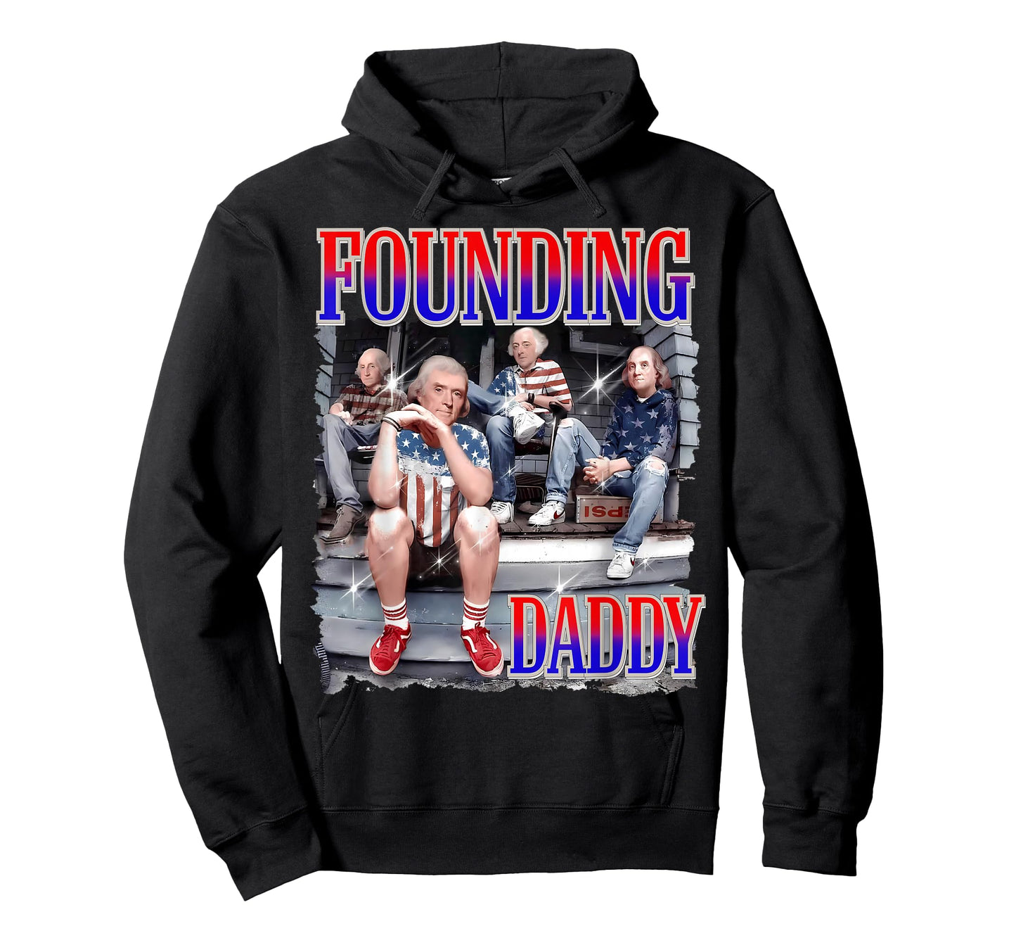 Mens 4th of July Shirt Founding Daddy George Washington 1776 T-Shirt