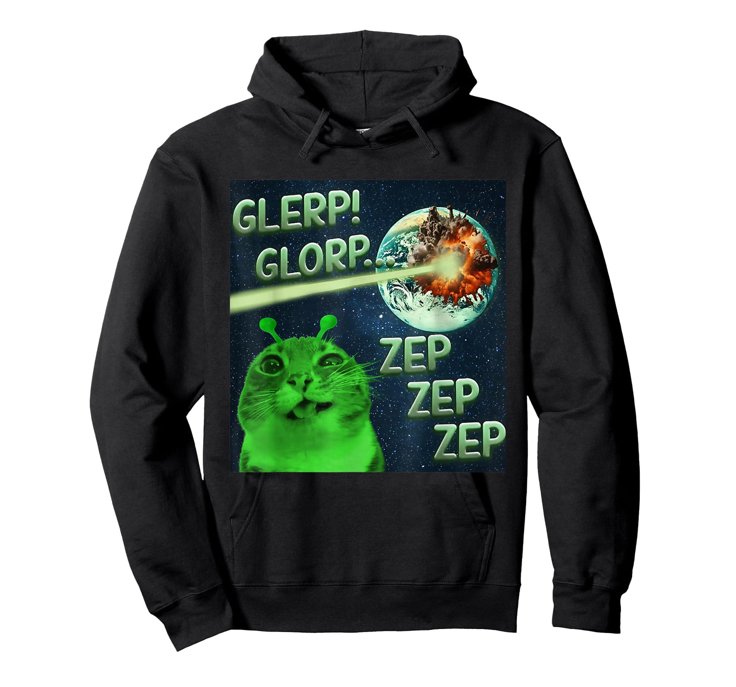 Glerp Glorp Funny Alien Cat Gen Z Alpha Kitten Meme T-Shirt