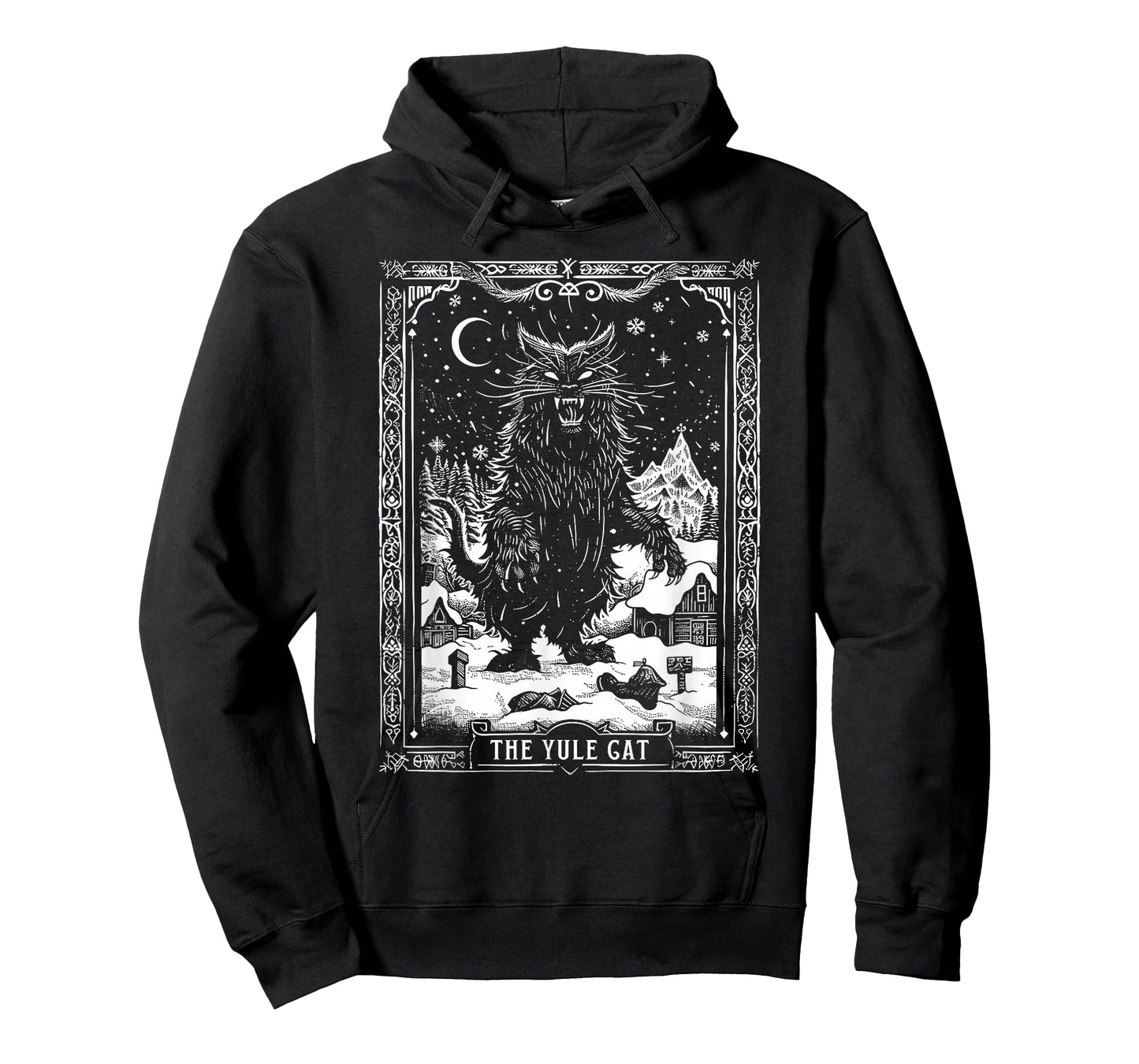 Vintage Retro The Yule Cat Tarot Card Dark Christmas Holiday T-Shirt